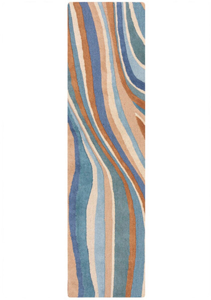 FLAIR RUGS Wollteppich »Abstract Flow handgetuftet« rechteckig 10 mm Höhe Wolle, Teppich, Wohnzimmer, Schlafzimmer, Esszimmer