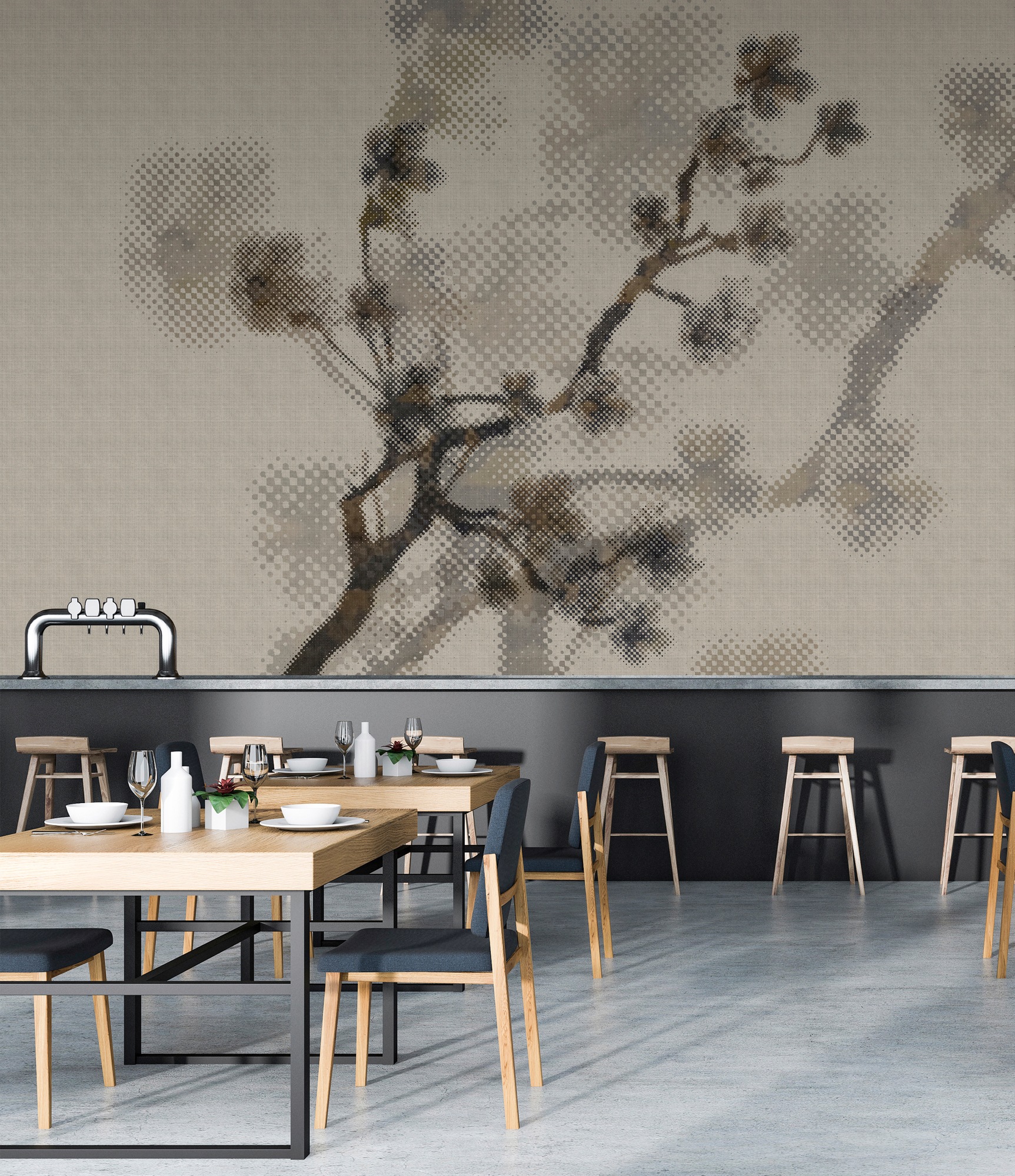 living walls Fototapete »Walls by Patel Twigs 1« glatt Vlies, Wand, Schräge günstig online kaufen