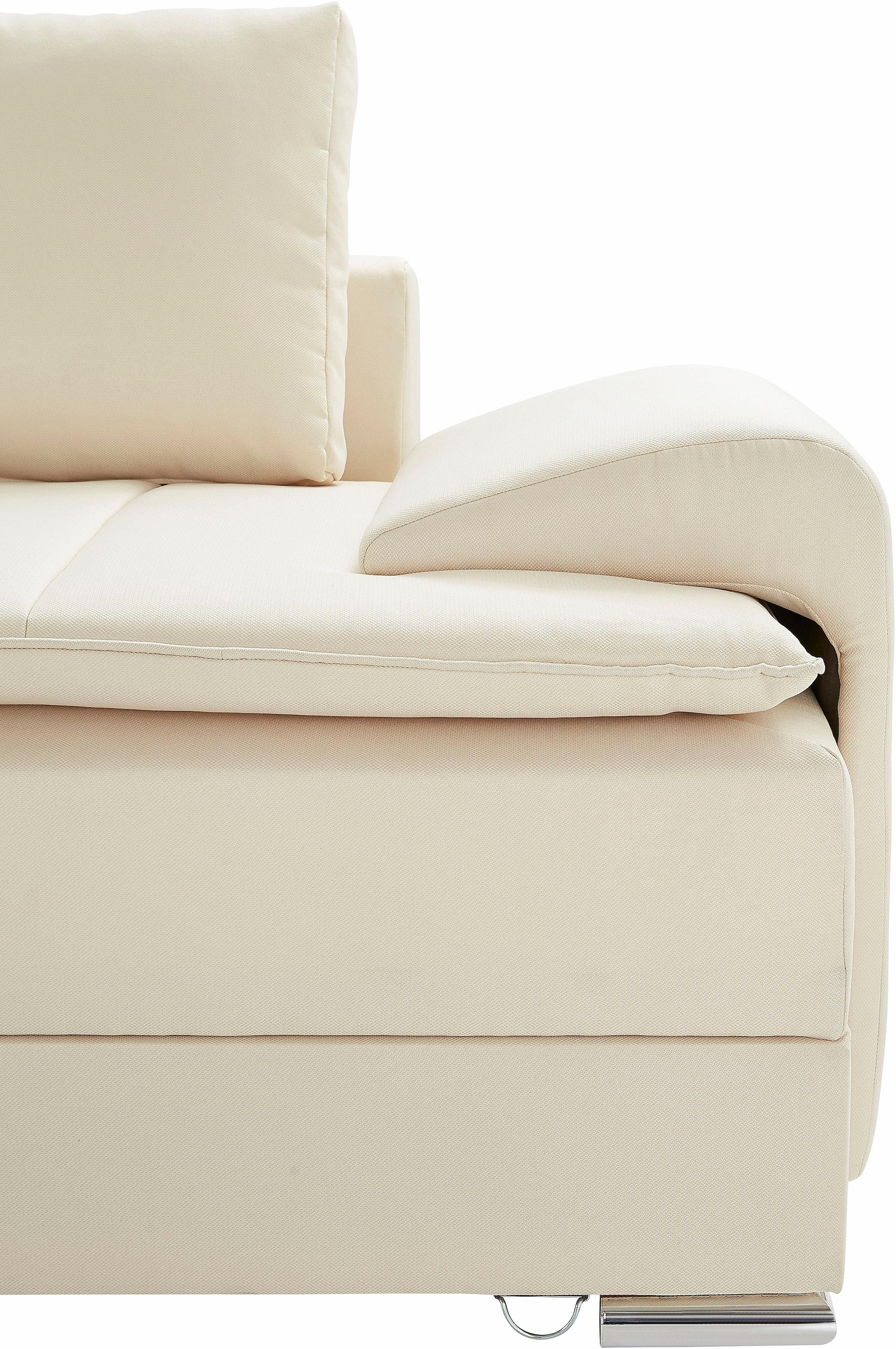 INOSIGN Ecksofa »Boxspringbett Night & Day L-Form mit Dauer-Schlaffunktion mit Armlehne«, mit Boxspring-Bettfunktion 180x200 cm und Bettkasten, Dauerschläfer!