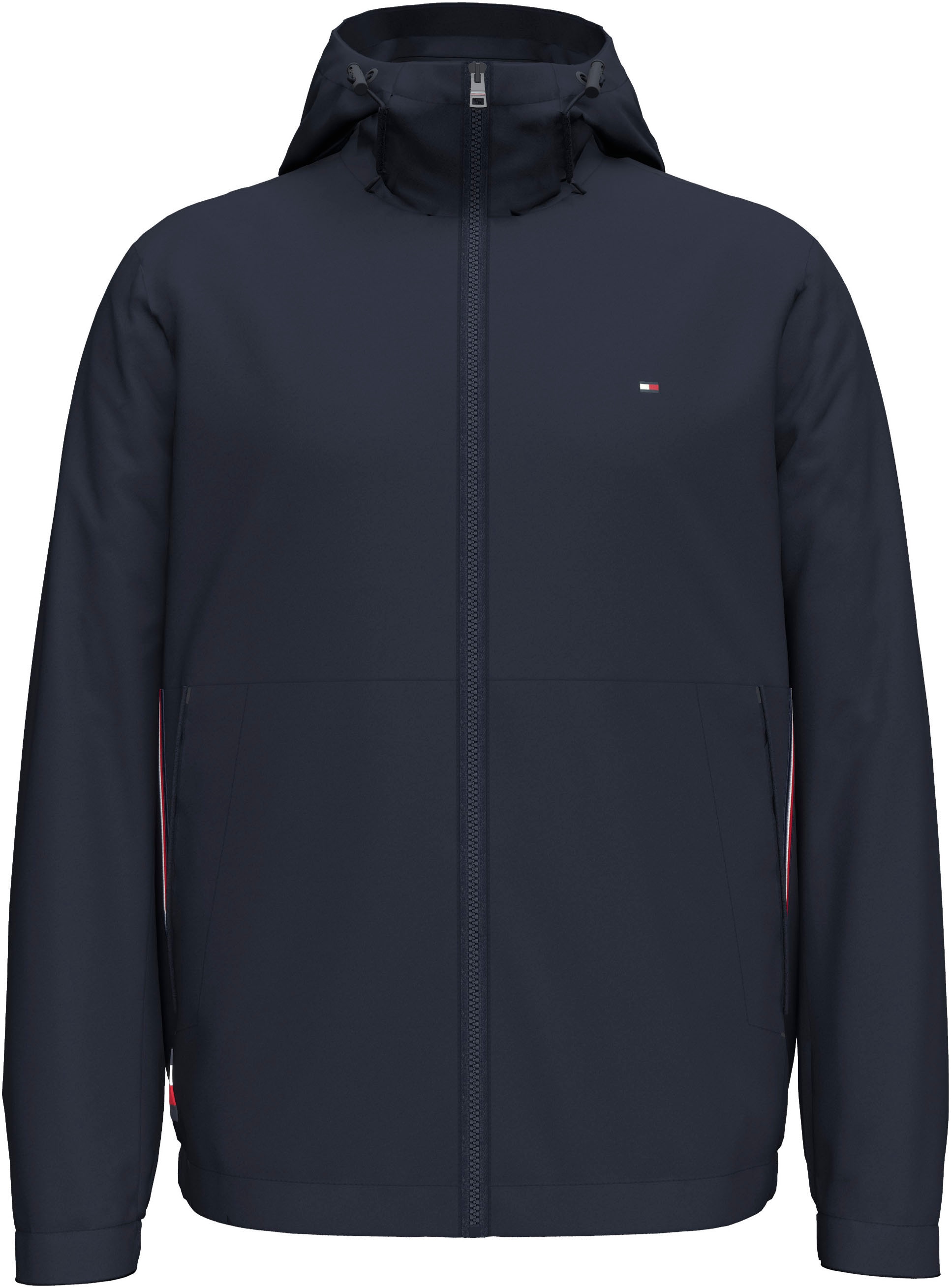 Tommy Hilfiger Outdoorjacke »RWB HOODED JACKET«, mit Kapuze, mit verstellbarer Kapuze