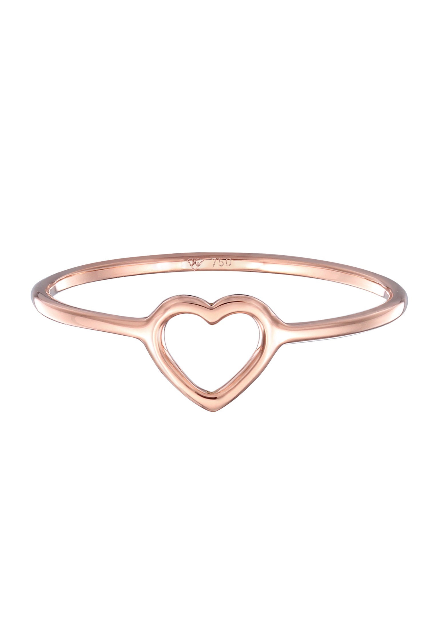Elli Premium Fingerring »Herz 750 Rosegold«