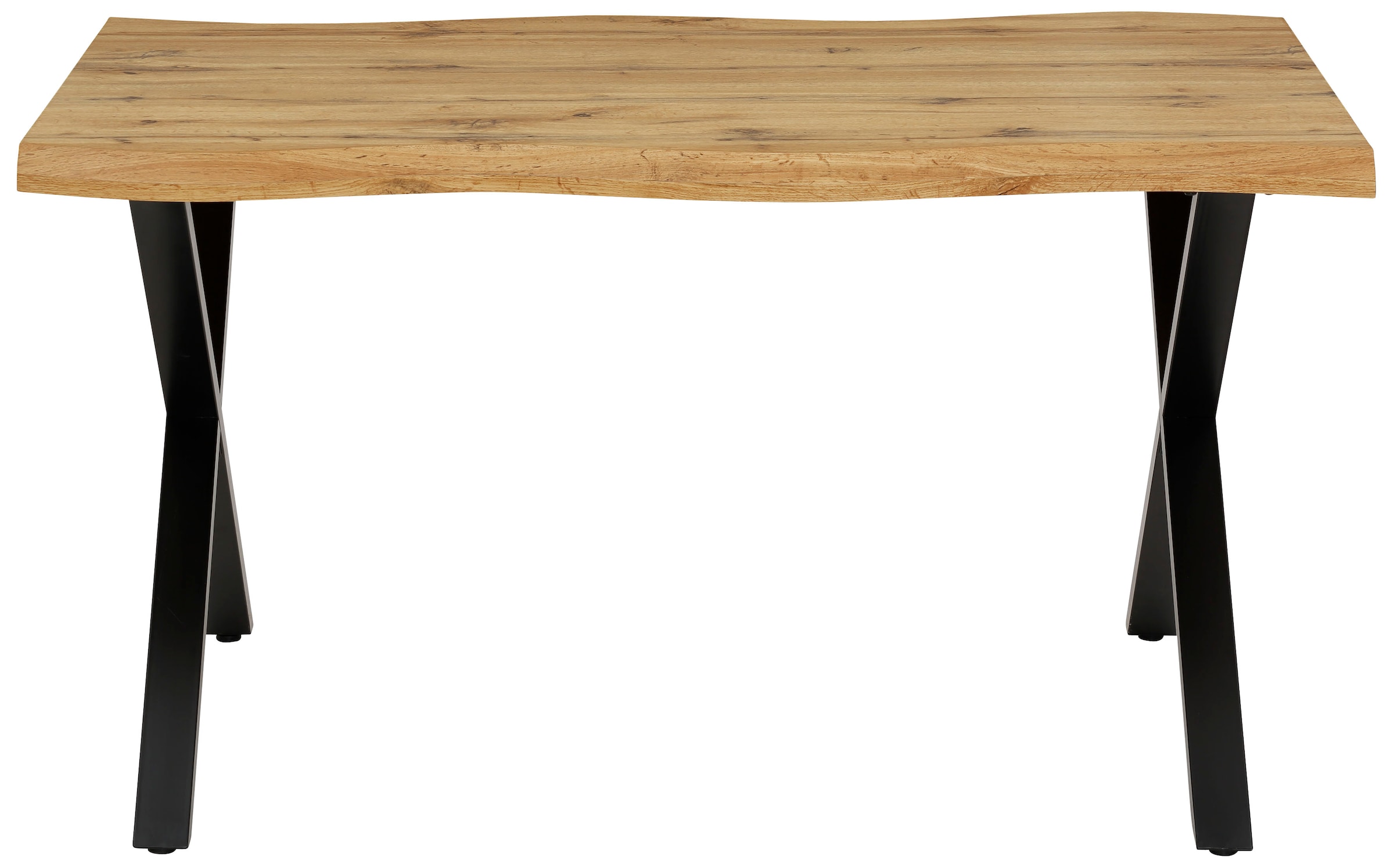 HELA Esstisch »GRETA«, Baumkantentisch (Nachbildung), versch. Größen,  X-Gestell, 46mm Stärke auf Rechnung bestellen