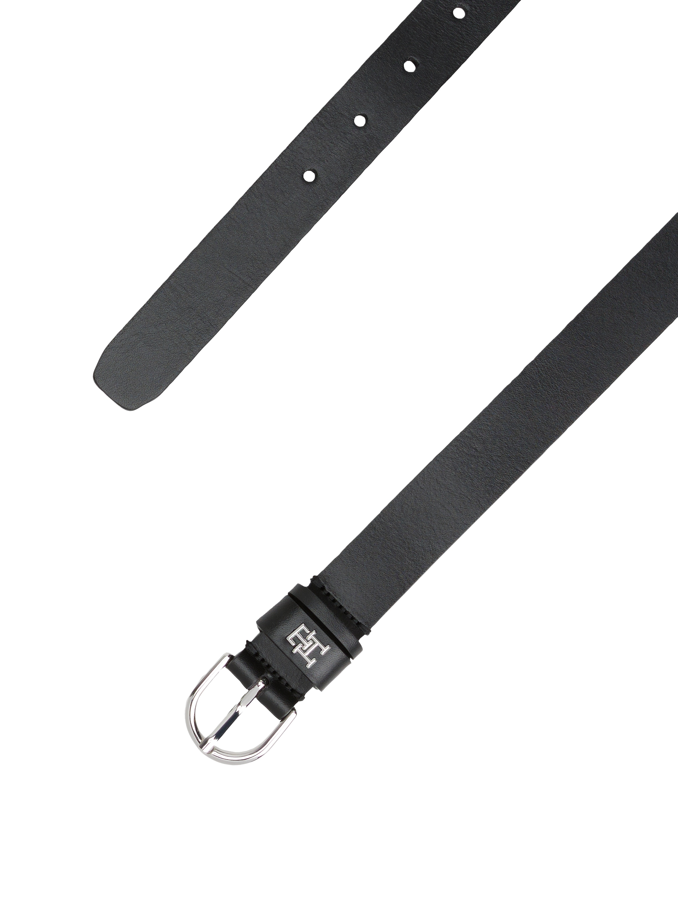 Tommy Hilfiger Ledergürtel »ESSENTIAL EFFORTLESS 2.5 SILVER«, Einfachdornschließe, Metallemblem