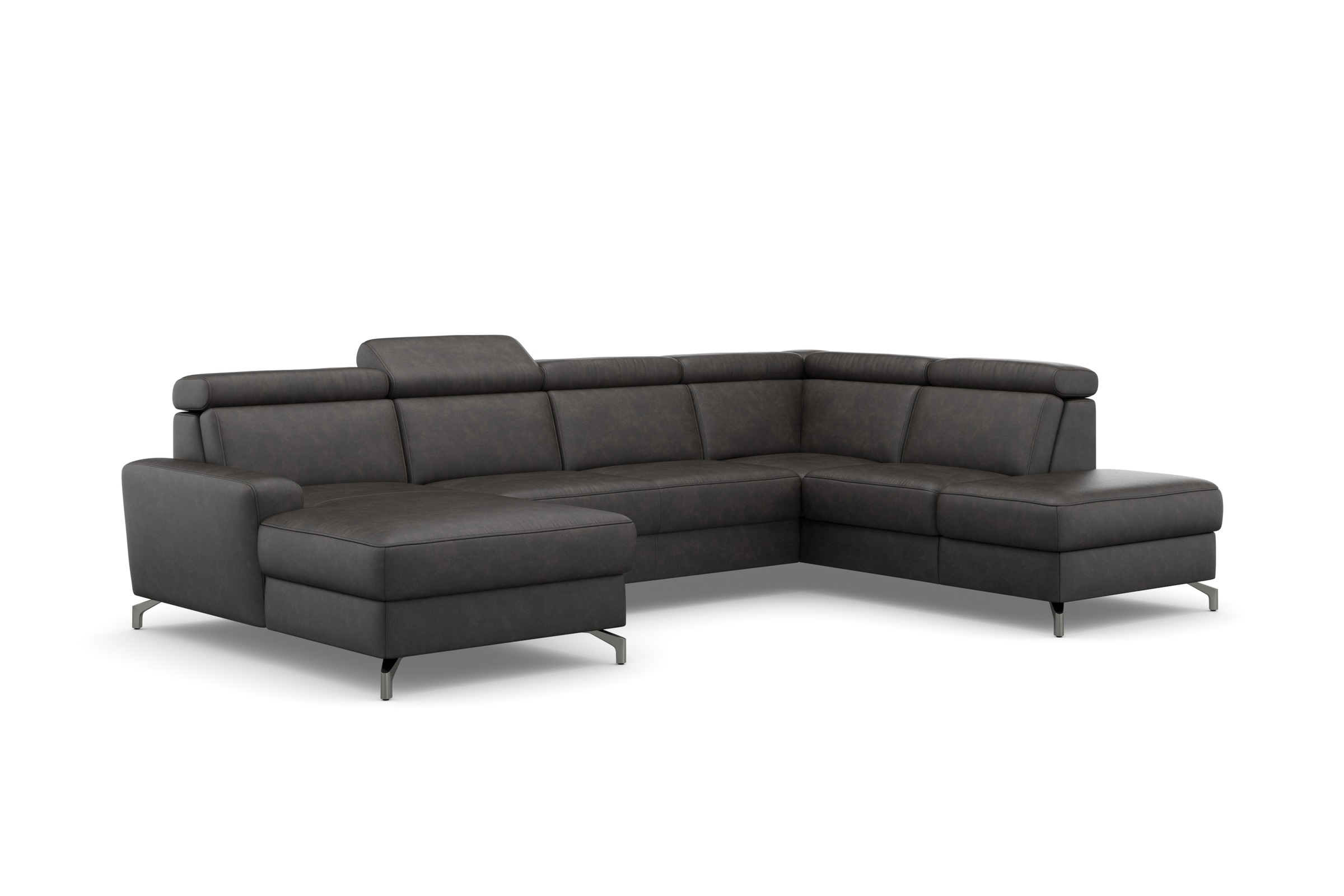 sit&more Wohnlandschaft »Scarlett U-Form«, inklusive Kopfteilverstellung, wahlweise mit Bettfunktion, Bettkasten