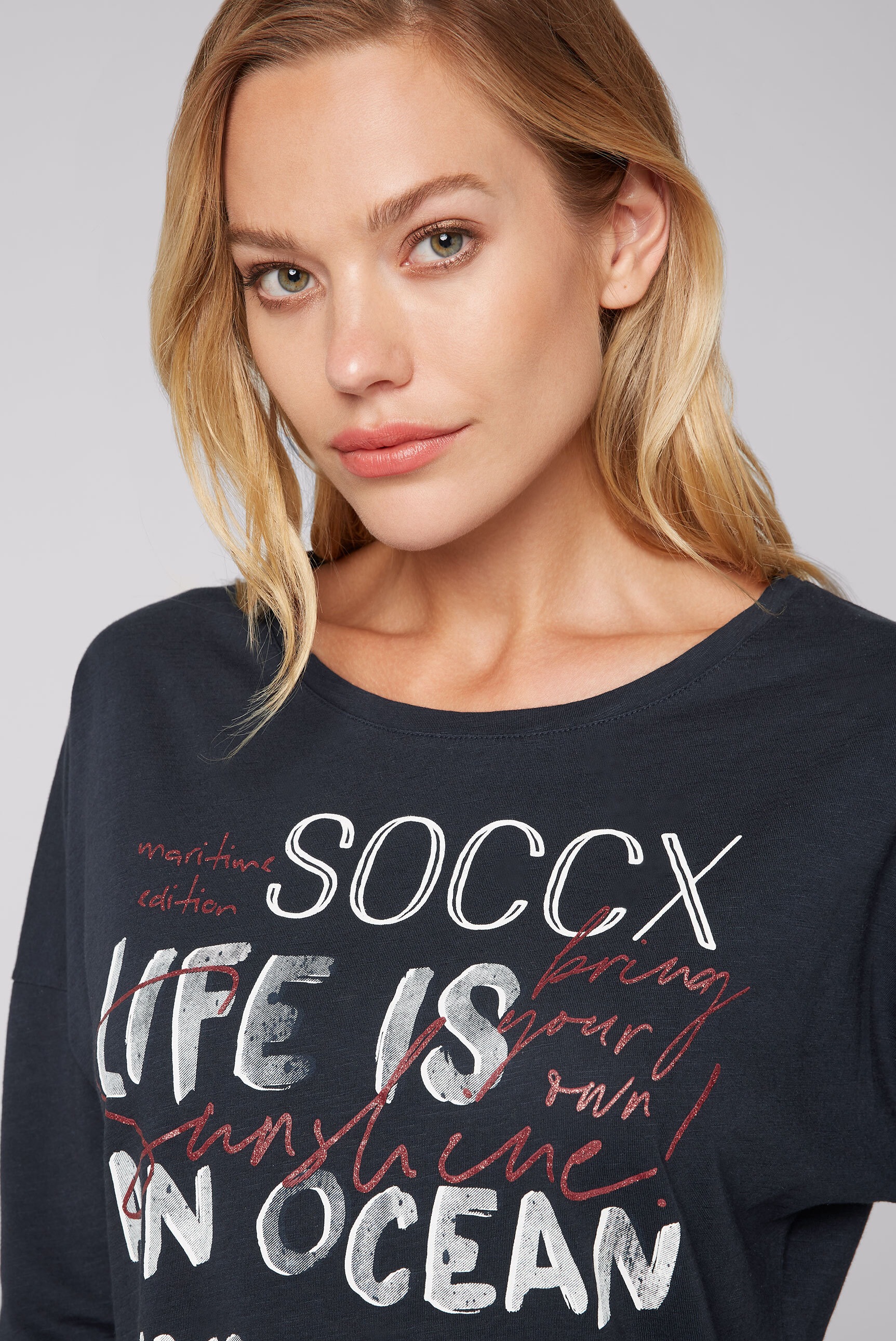 SOCCX 3/4-Arm-Shirt, aus Baumwolle online bei