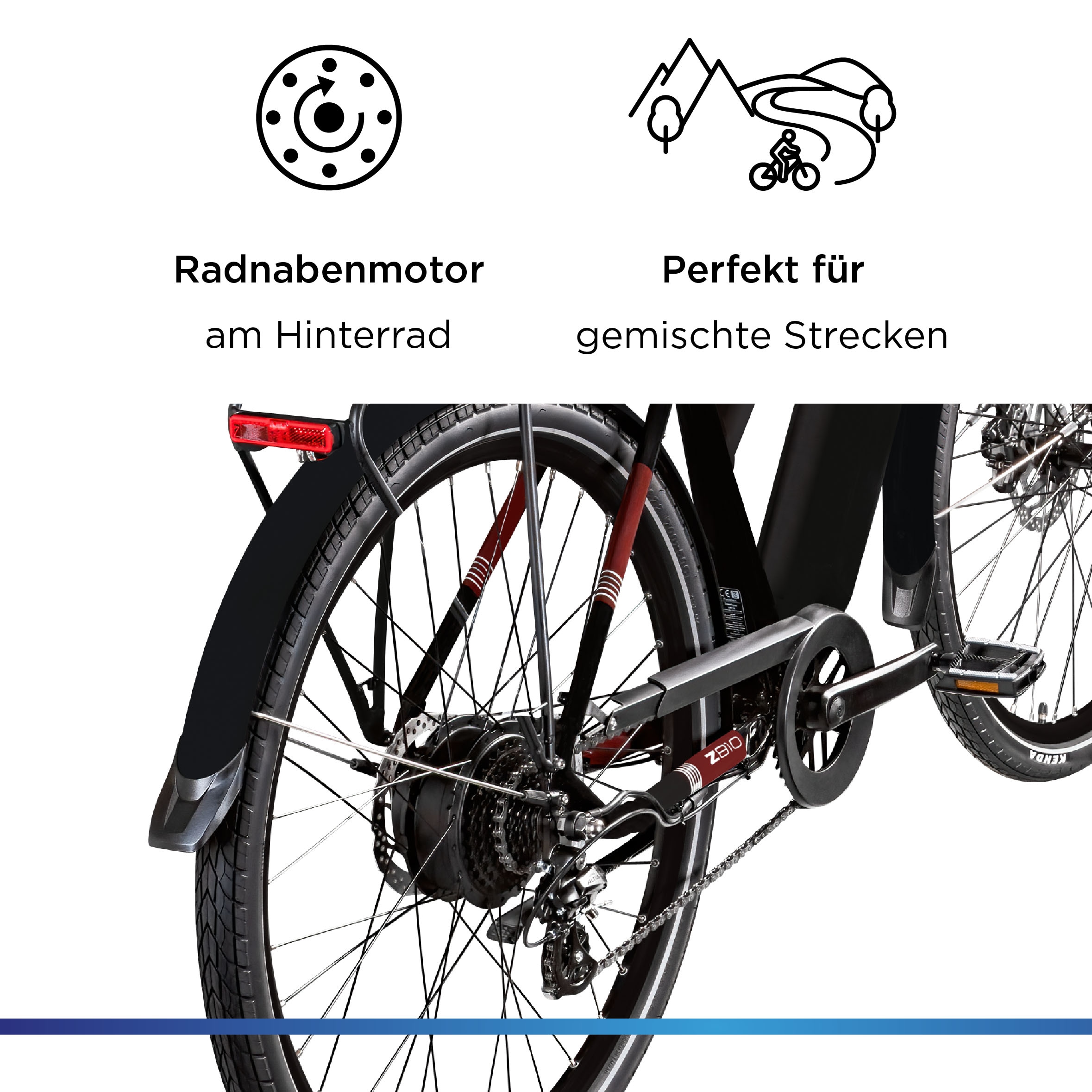 Zündapp E-Bike »Z810«, 8 Gang, Shimano, Altus RD-M310, Heckmotor 250 W