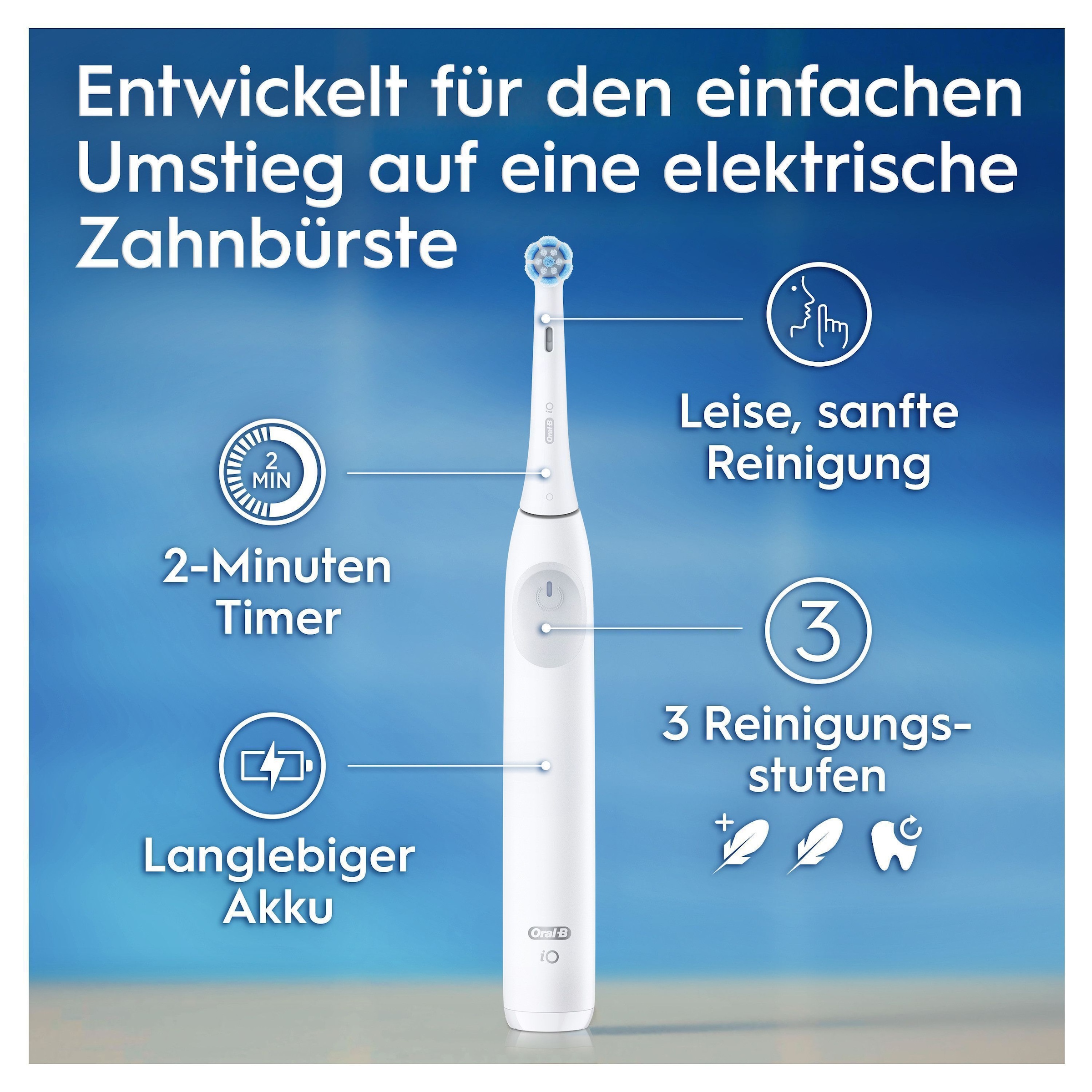 Oral-B Elektrische Zahnbürste »iO Series 2«, 1 St. Aufsteckbürsten, für die ultimative Reinigung