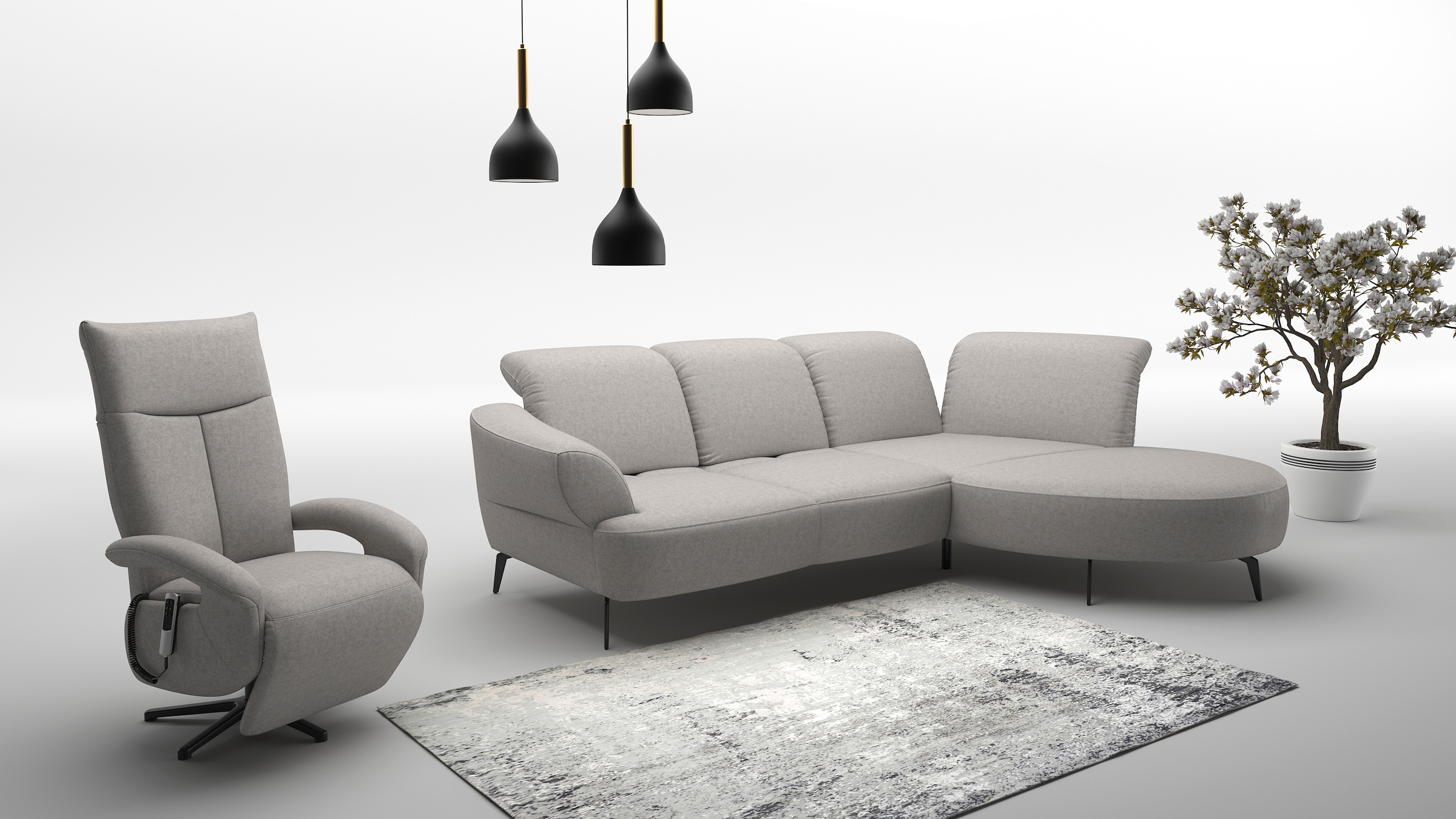 sit&more Ecksofa »Dance, L-Form, inkl. Sitztiefenverstellung« inkl. Click&Seat, optional mit Kopfteilverstellung