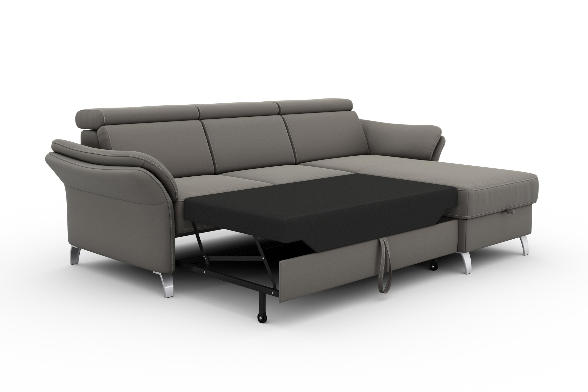sit&more Ecksofa »Vincenzo L-Form«, inklusive Kopfteilverstellung, wahlweise mit Bettfunktion, Bettkasten