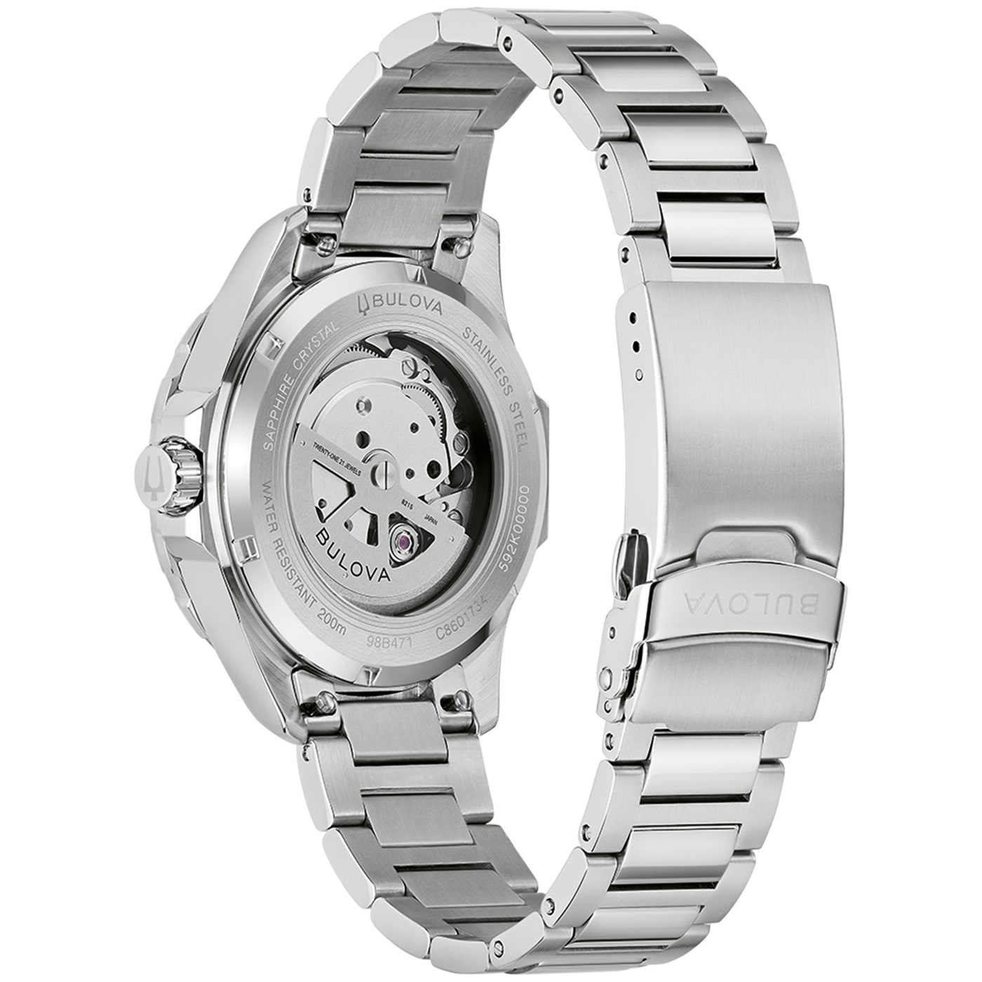 Bulova Mechanische Uhr »Marine Star« Armbanduhr, Herrenuhr, Edelstahlarmband, analog, Big Date