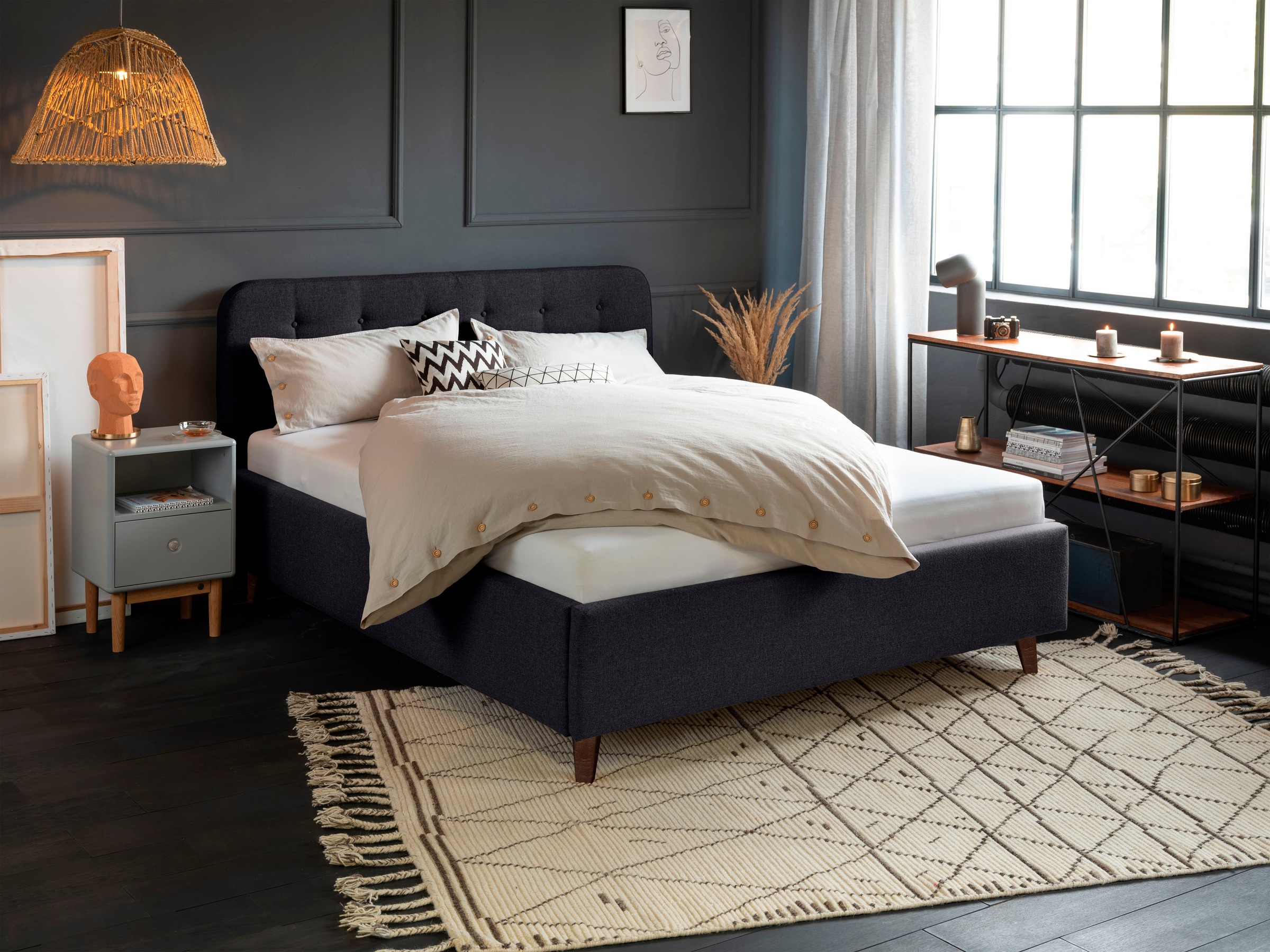 5. Bild von TOM TAILOR HOME Polsterbett »NORDIC BED«, mit Knopfheftung im Kopfteil