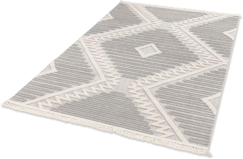 bequem und done.® schnell »BARCELONA«, Fransen, modernes Teppich Design, bestellen Ethno waschbar mit rechteckig, Flachgewebe,