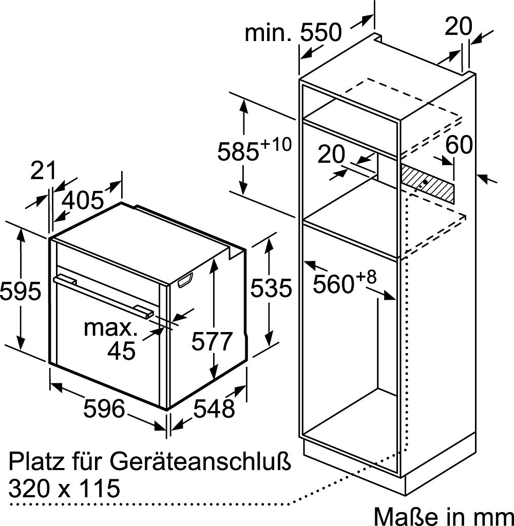 7. Bild von NEFF Pyrolyse Backofen »B55CR22N0«, N 70, B55CR22N0, mit Teleskopauszug nachrüstbar, Pyrolyse-Selbstreinigung, mit Slide&Hide®