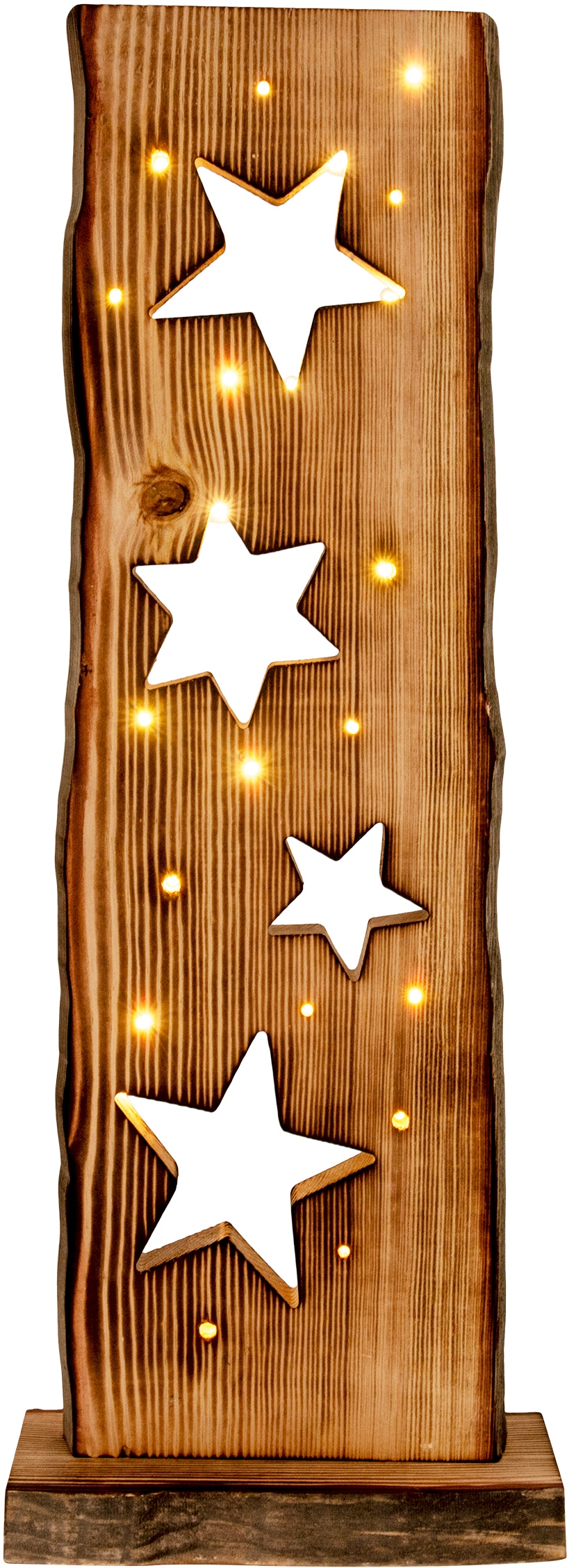 Timerfunktion Rechnung 23x Sternemotiv, Weihnachtsdeko mit LEDs aussen«, näve auf Batteriefach kaufen Gartenleuchte (6on/18off) »LED-Holz-Weihnachtsleuchte incl. 2800K,incl. LED