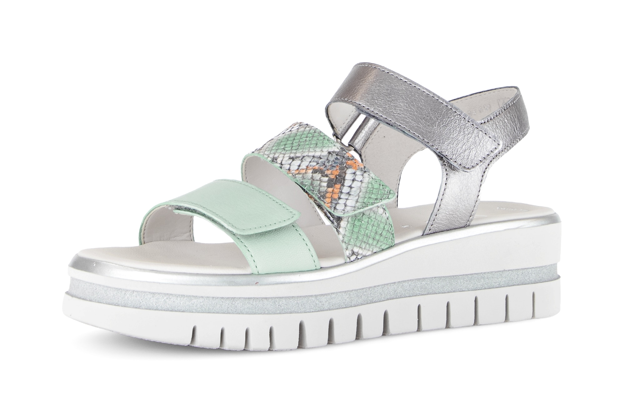 Gabor Keilsandalette  Plateau, Riemchensandale, Sommerschuh mit Kontrastbesatz