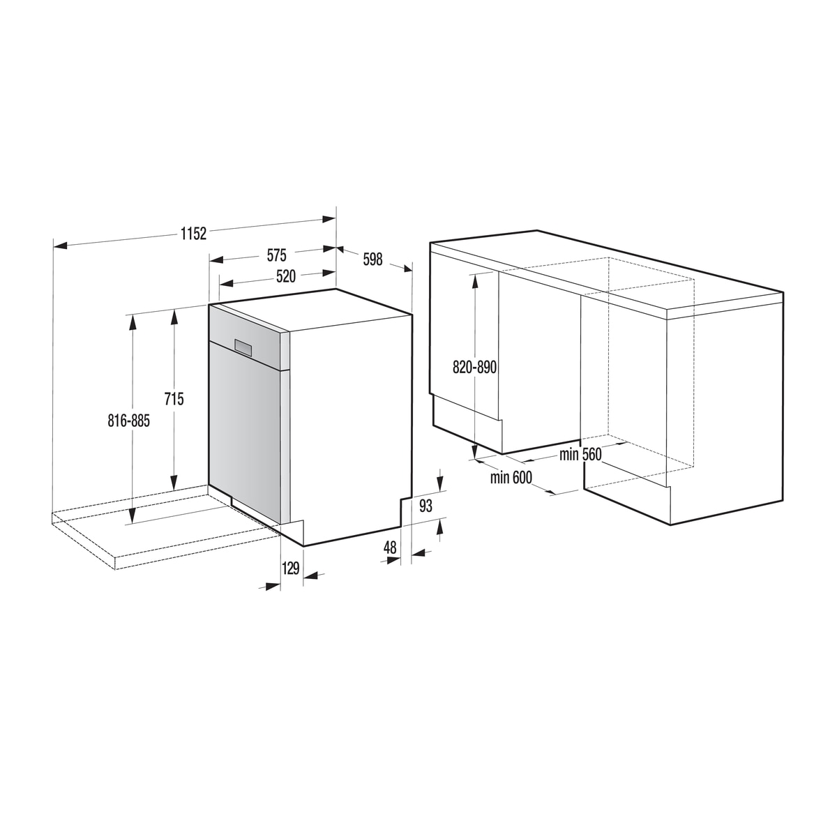 GORENJE Unterbaugeschirrspüler »GU642D90X« 9,5 l 14 Maßgedecke