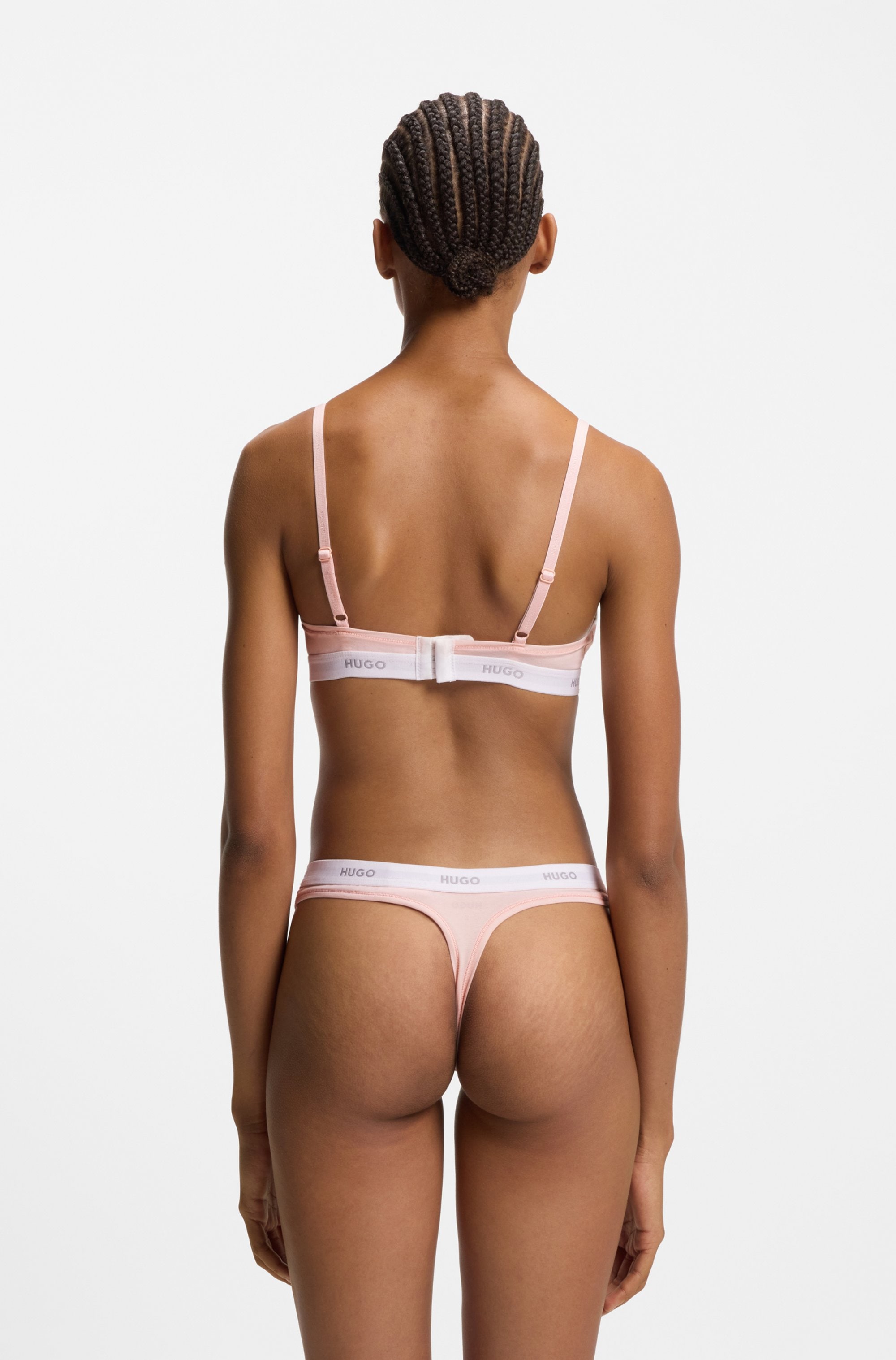 HUGO Underwear Triangel-BH »aus Stretch-Baumwolle mit Logo-Unterbrustband«, mit herausnehmbaren Polstern, geformte Körbchen