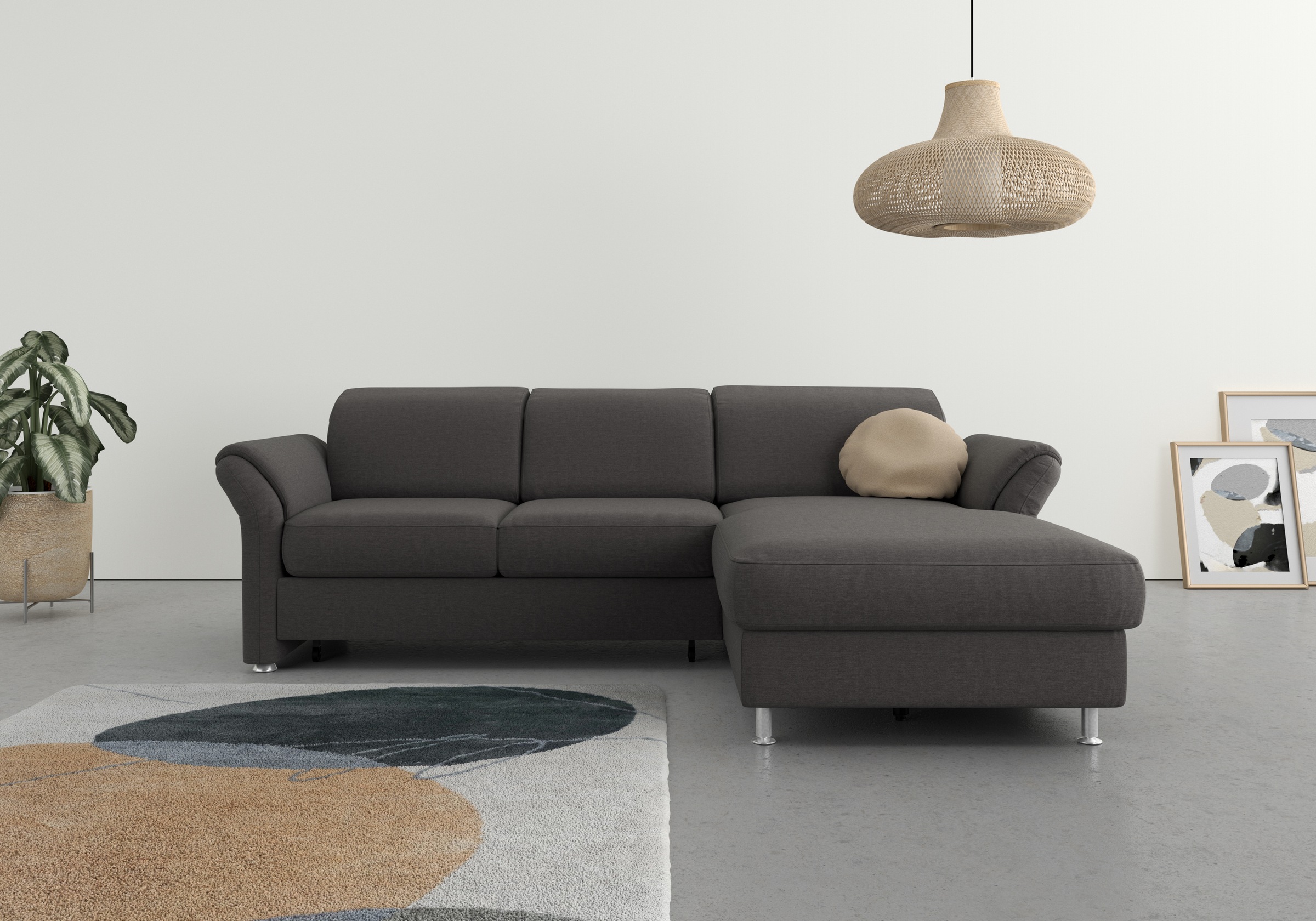 sit&more Ecksofa »Apulia L-Form«, wahlweise Bettfunktion, Bettkasten und Kopf- und Armteilverstellung
