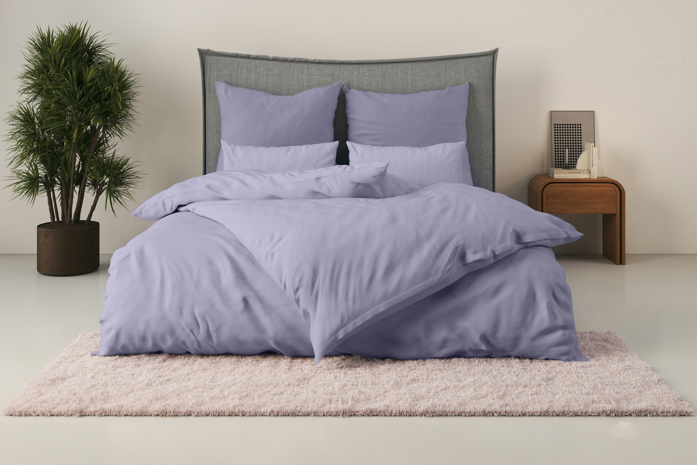 Guido Maria Kretschmer Home&Living Bettwäsche »Mila in 135x200, 155x220 oder 200x200 cm«, Mako-Satin, Bettwäsche aus Baumwolle, unifarbene Bettwäsche