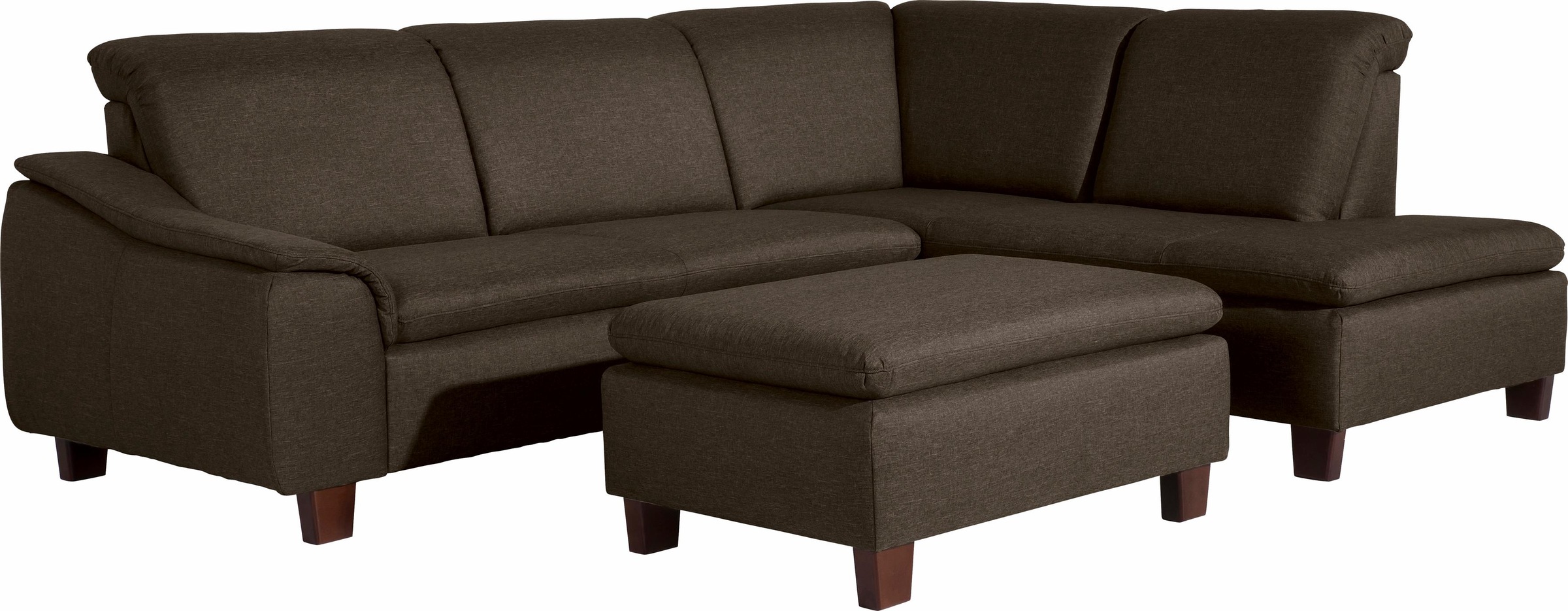 Max Winzer® Ecksofa »Alessio, aktuelle Mattenoptik, geschwungene Formensprache, bequem«, mit abgerundeter Rückenlehne, Ottomane wahlweise links oder rechts