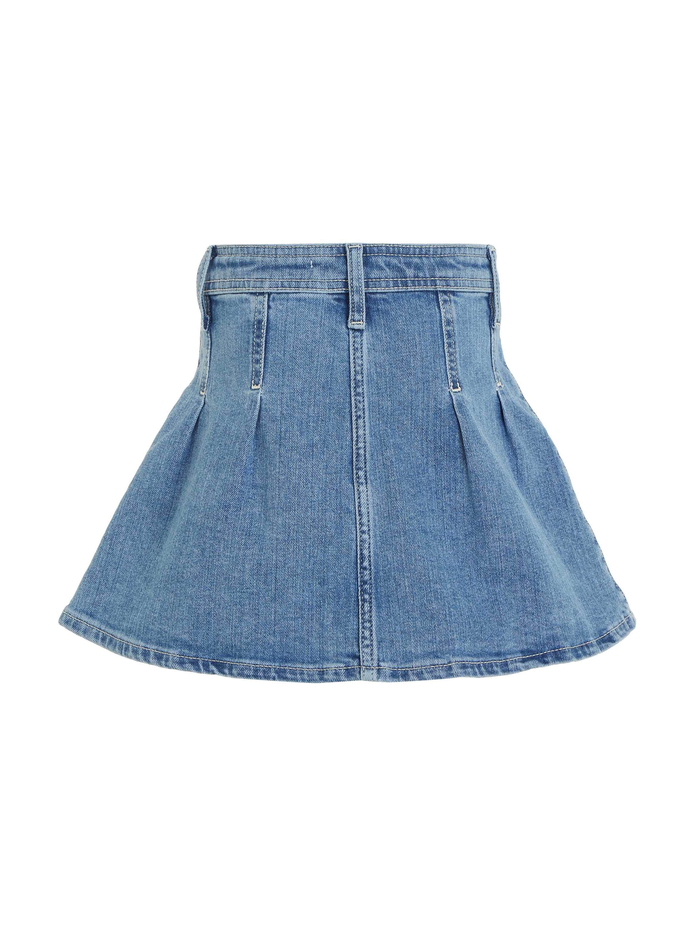 Tommy Hilfiger Jeansrock »PLEATED DENIM SKIRT«, Webrock in blauer Waschung