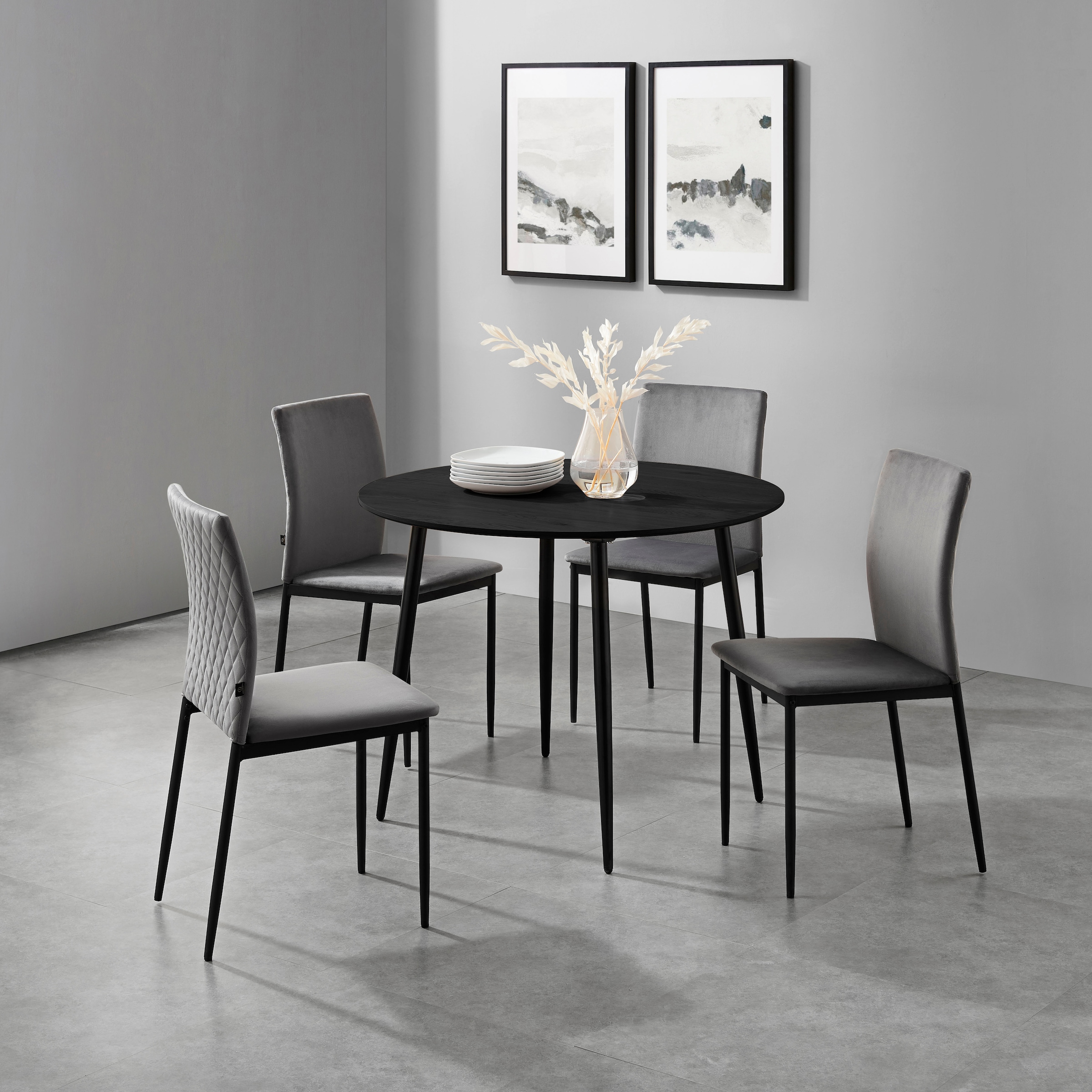 Leonique Essgruppe »Pavia/Eadwine«, (Set, 5 tlg.), Set, 5-tlg, bestehend aus Eadwine Esstisch und 4 Pavia Esszimmerstühlen