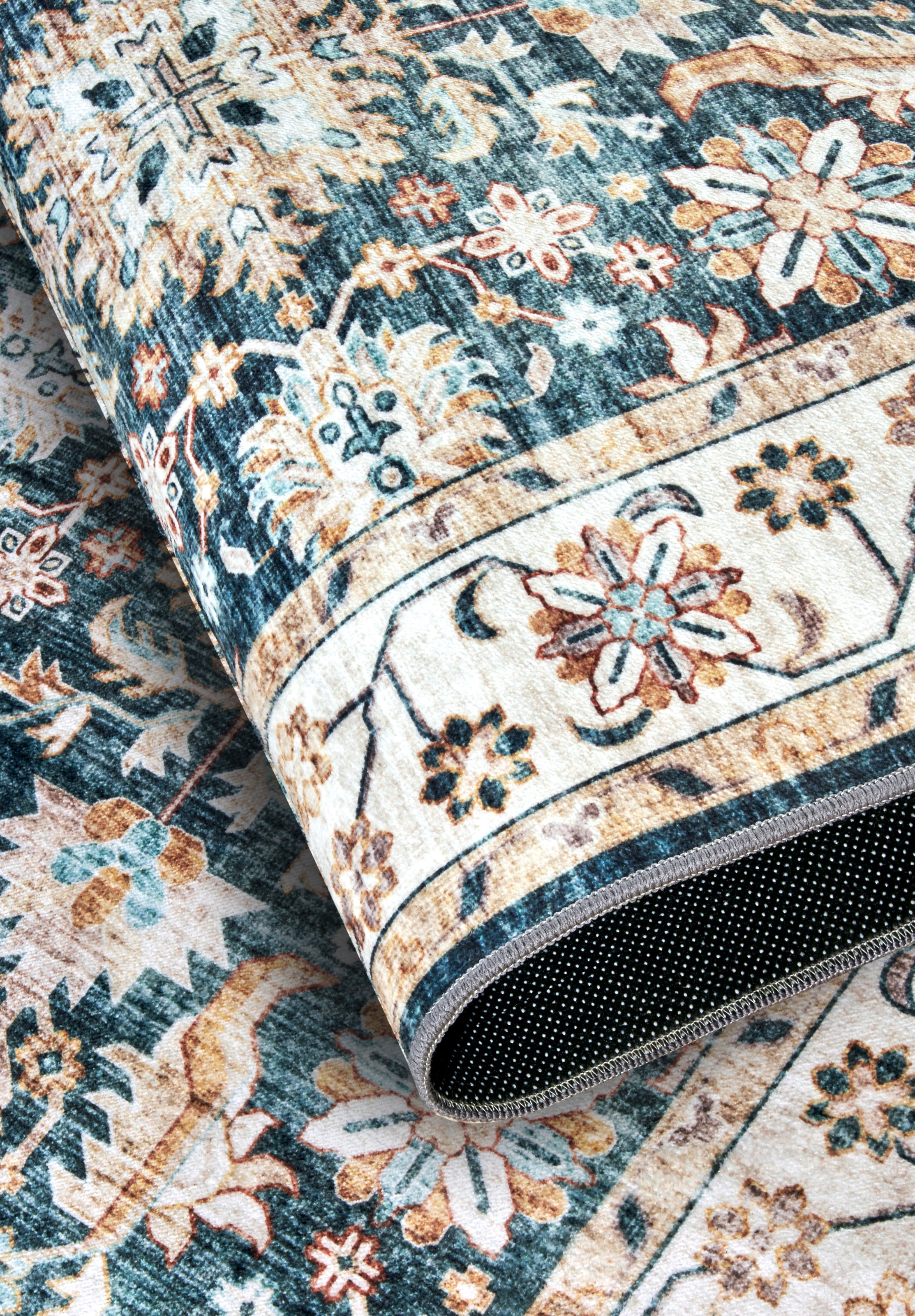 ELLE DECORATION Teppich »Saveh«, rechteckig, 5 mm Höhe, Kurzflor, Anti Rutsch, Vintage, Klassisch, Wohnzimmer, Flur