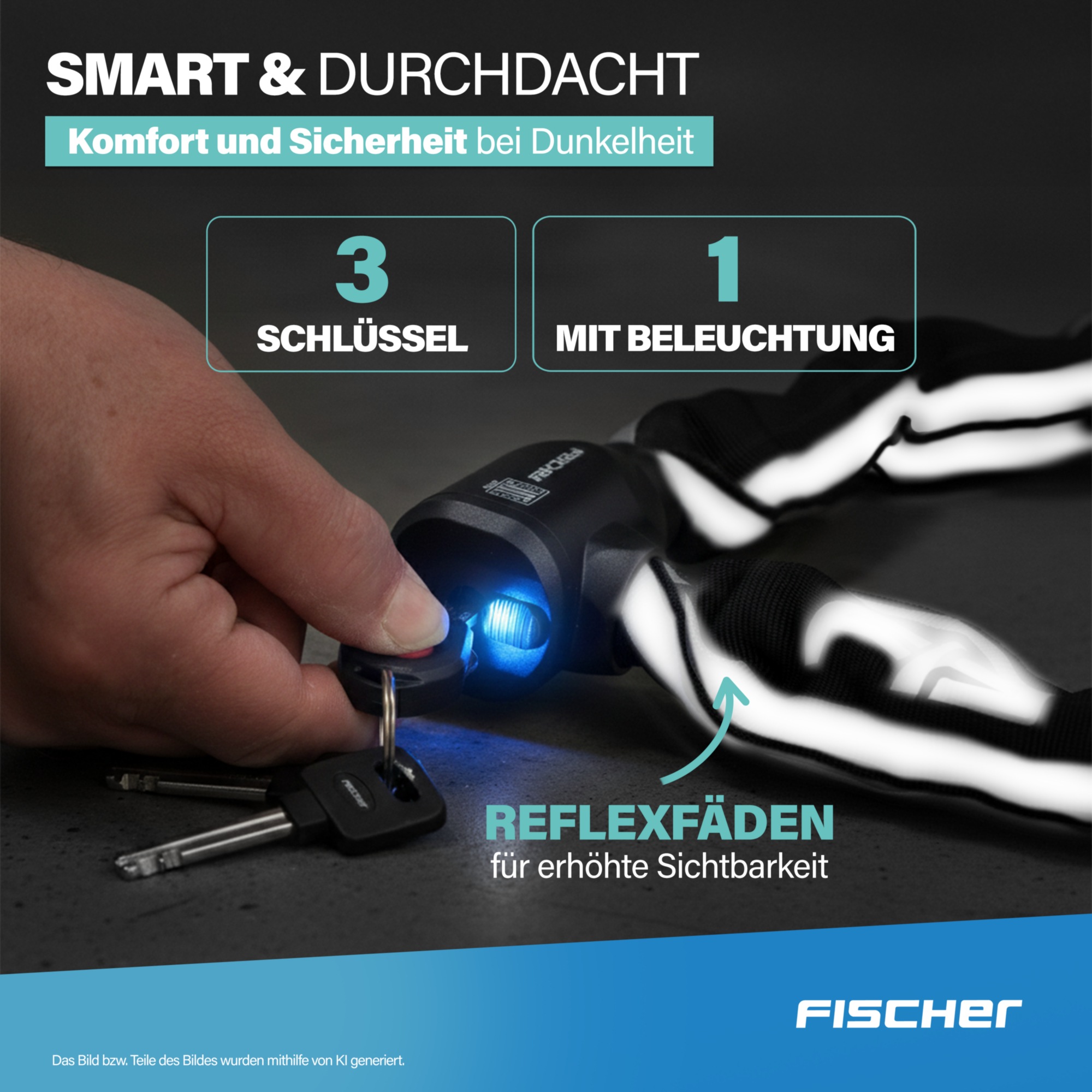FISCHER Fahrrad Kettenschloss »PROTEC PLUS+ CK100«