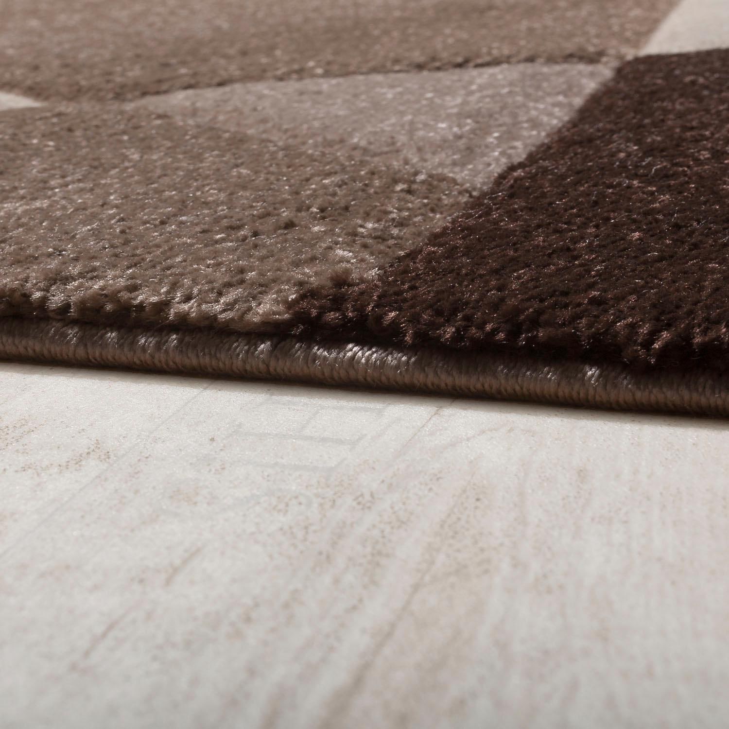 Paco Home Läufer »Diamond 664«, rechteckig, 18 mm Höhe, Teppich-Läufer, Kurzflor, 3D-Design, modernes geometrisches Muster