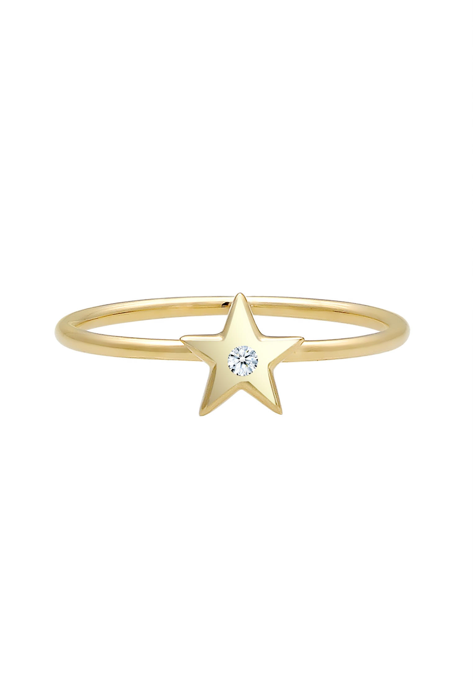 Elli DIAMONDS Diamantring »Bandring Stern Astro Diamant (0.015ct)375 Gelbgold«
