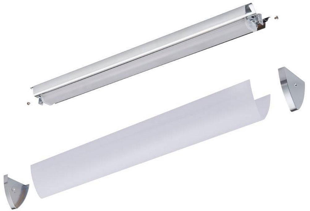 EGLO LED Wandleuchte »GITA 2 Wandlampe, Chrom, weiß, IP44, Spiegelleuchte, Badezimmerlampe«, 1 flammig, Leuchtmittel LED-Board | LED fest integriert, Feuchtraumleuchte, Badezimmer, elegant, minimalitisch, 60x7,5x7,5cm