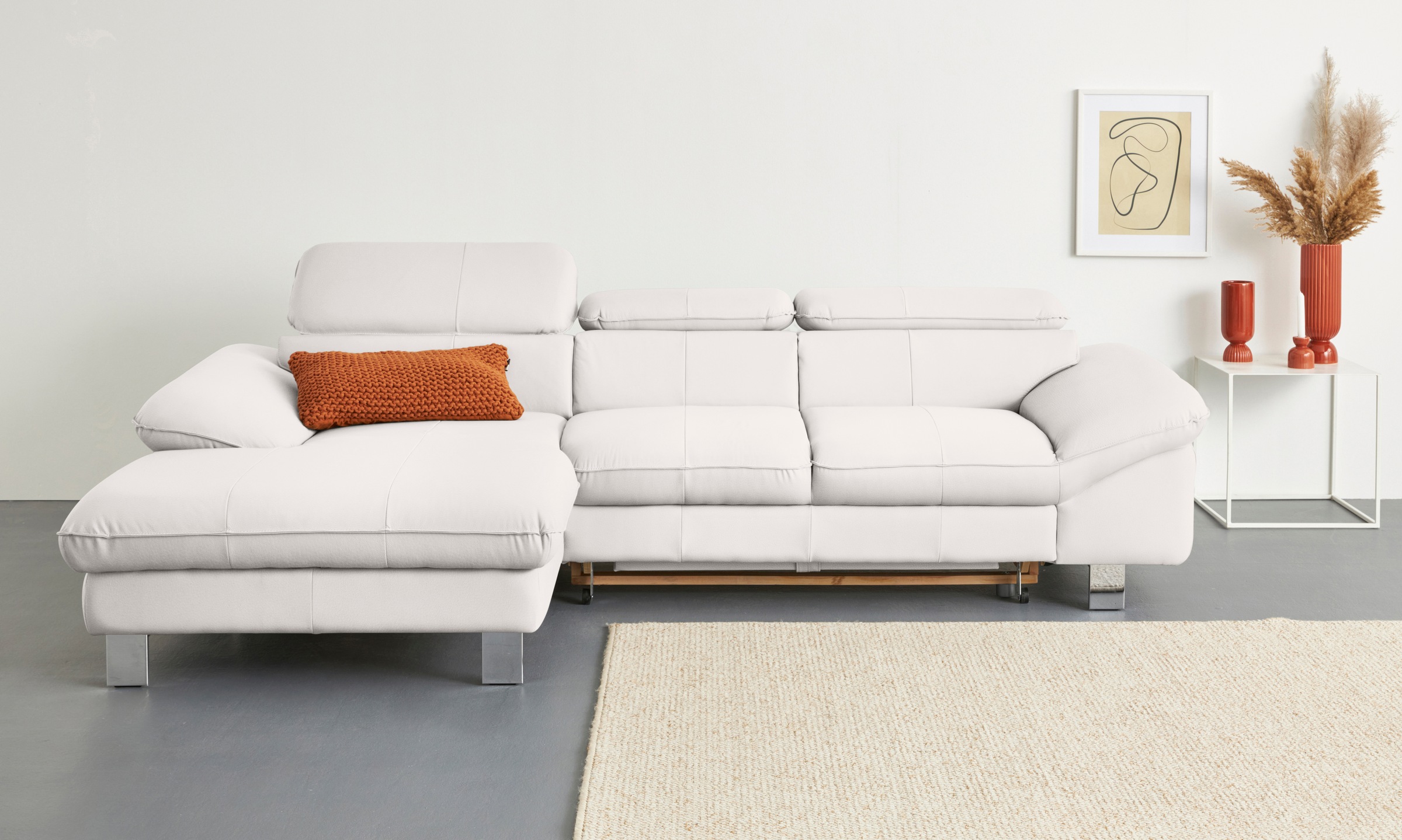 COTTA Ecksofa Driver, mit Kopfteilverstellung, wahlweise mit Bettfunktion