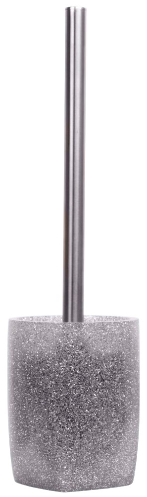 Sanilo Badaccessoire-Set »Glitzer Silber«, (Kombi-Set, 2 tlg.), bestehend aus Seifenspender und WC-Bürste, glänzend