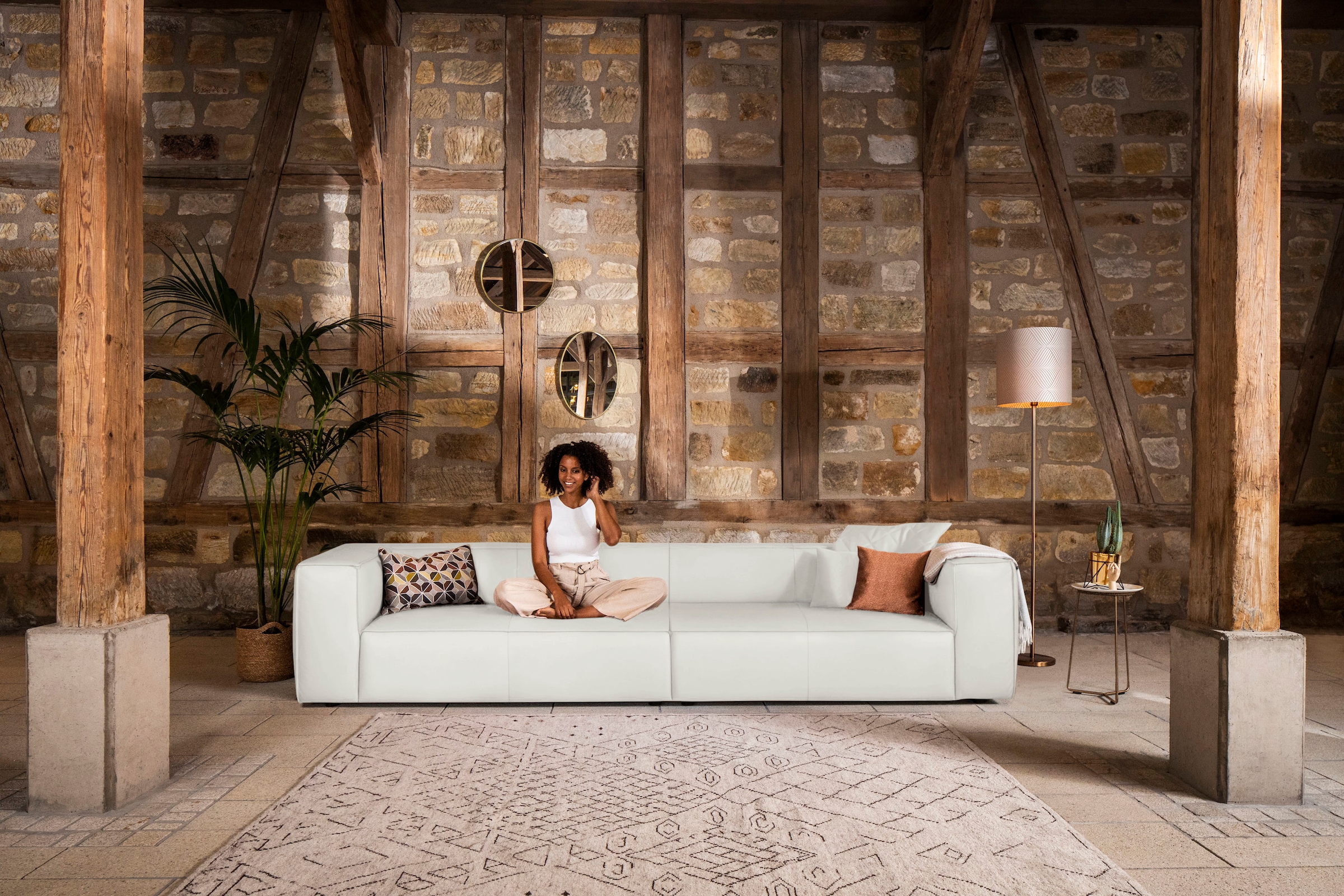 W.SCHILLIG 4-Sitzer »around-the-block« mit eleganter Biese, mit Federkern