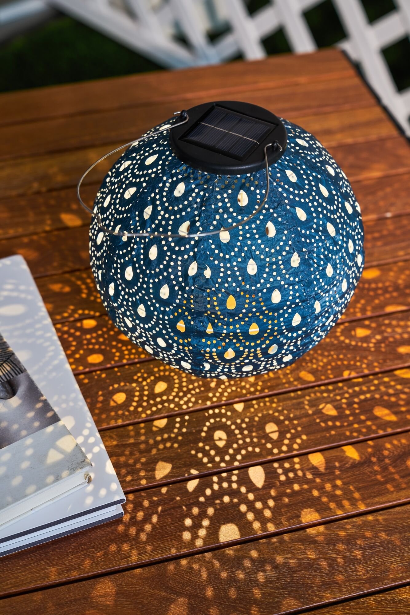 Pauleen LED Solarleuchte »Sunshine Charm Lampion Solar blau Tyvek Vlies«, 1 flammig, Laterne