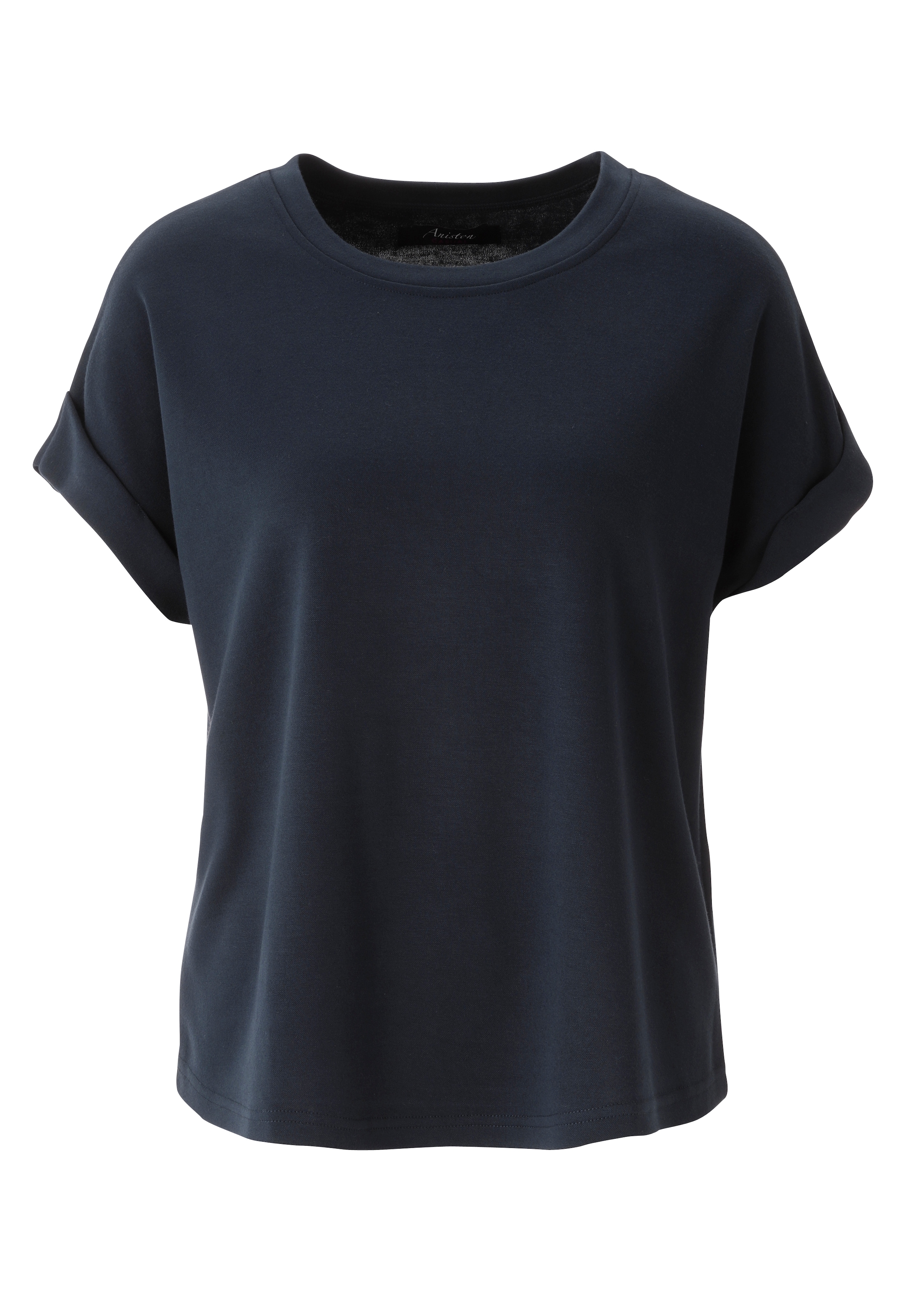 Aniston CASUAL T-Shirt mit fixiertem Ärmel-Umschlag