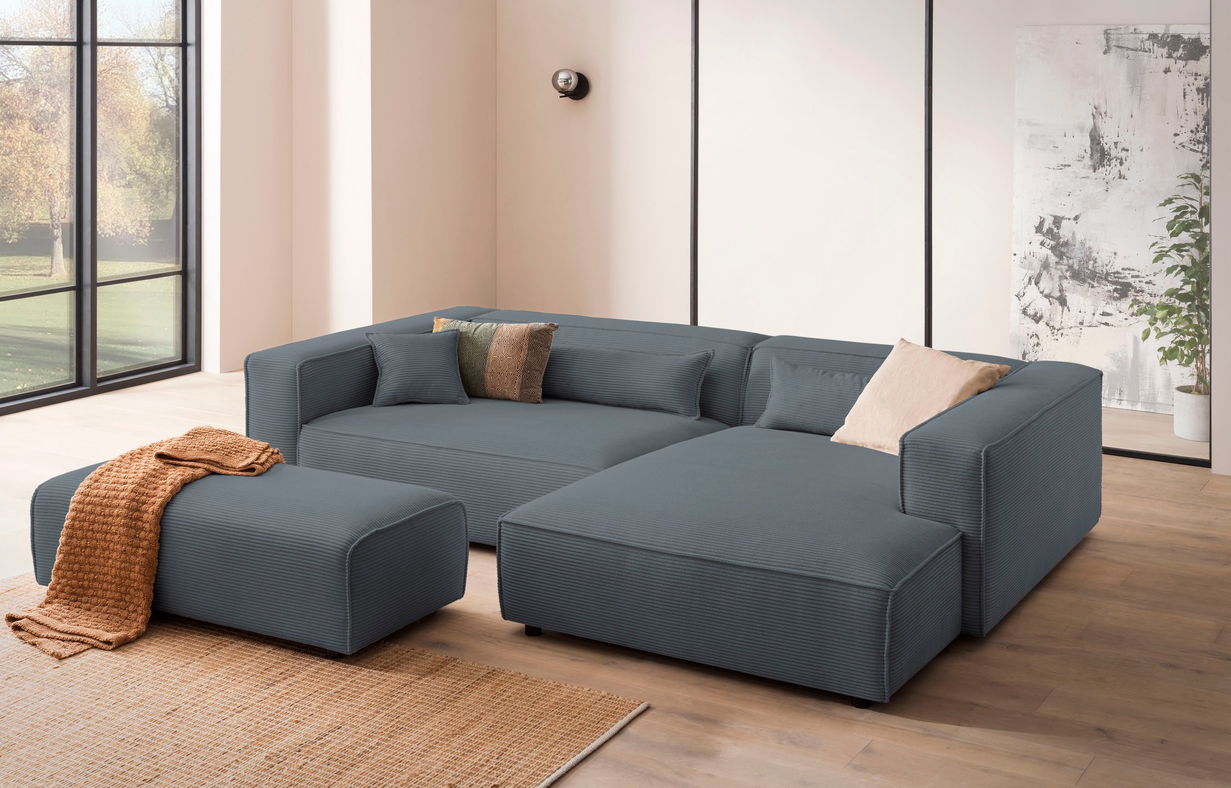 LeGer Home by Lena Gercke Ecksofa »PIARA XXL, L-Form, Schlaffunktion, Cord, günstig online kaufen