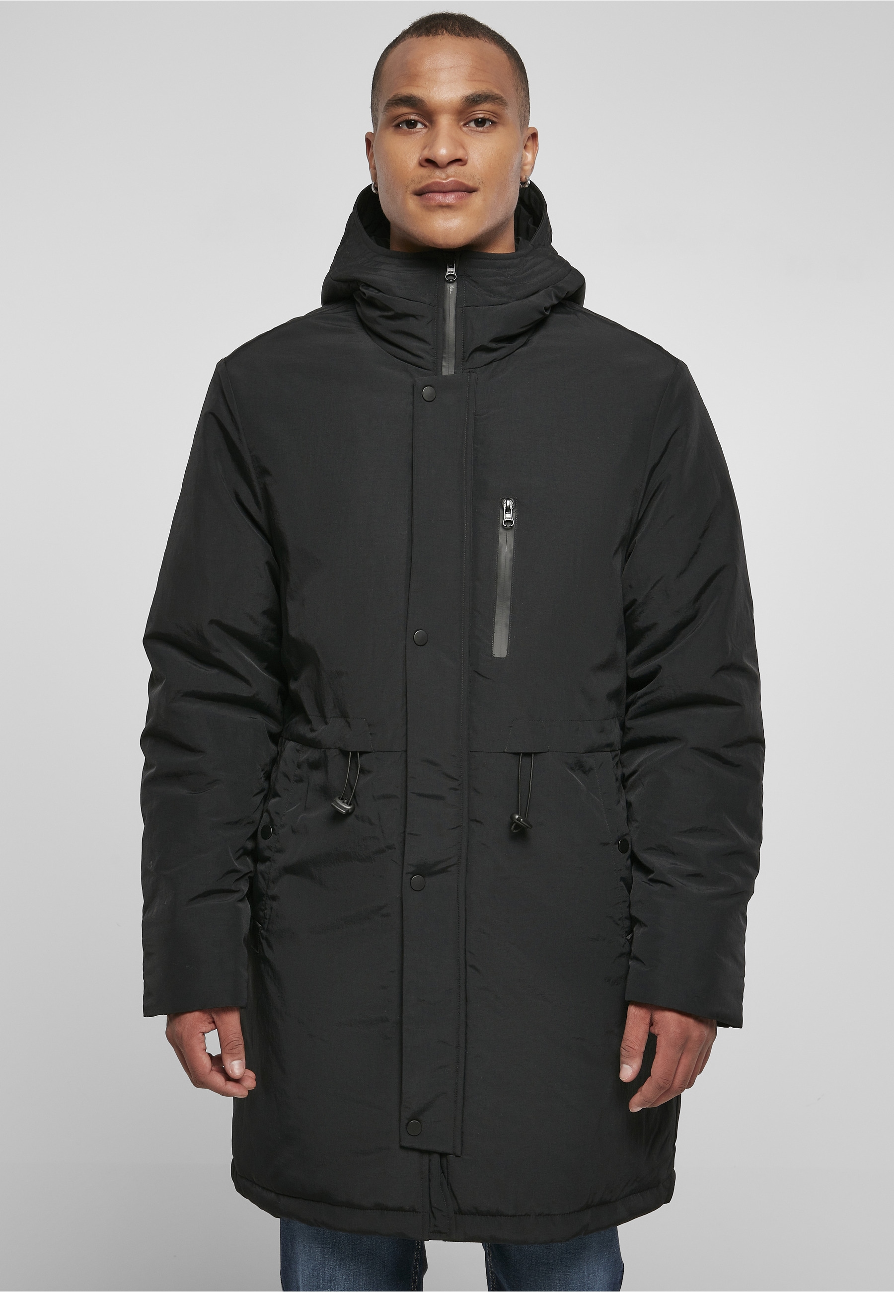 URBAN CLASSICS Winterjacke »Urban Classics Herren Light Parka« 1 Stk. tlg. mit Kapuze