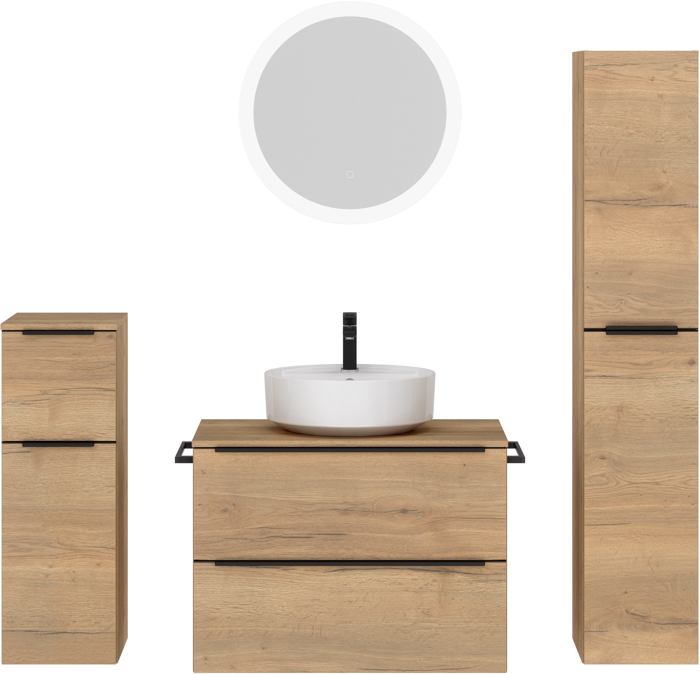 nobilia® Badmöbel-Set »Alvene«, (4 St., vormontiert, mit Soft-Close), inkl. günstig online kaufen