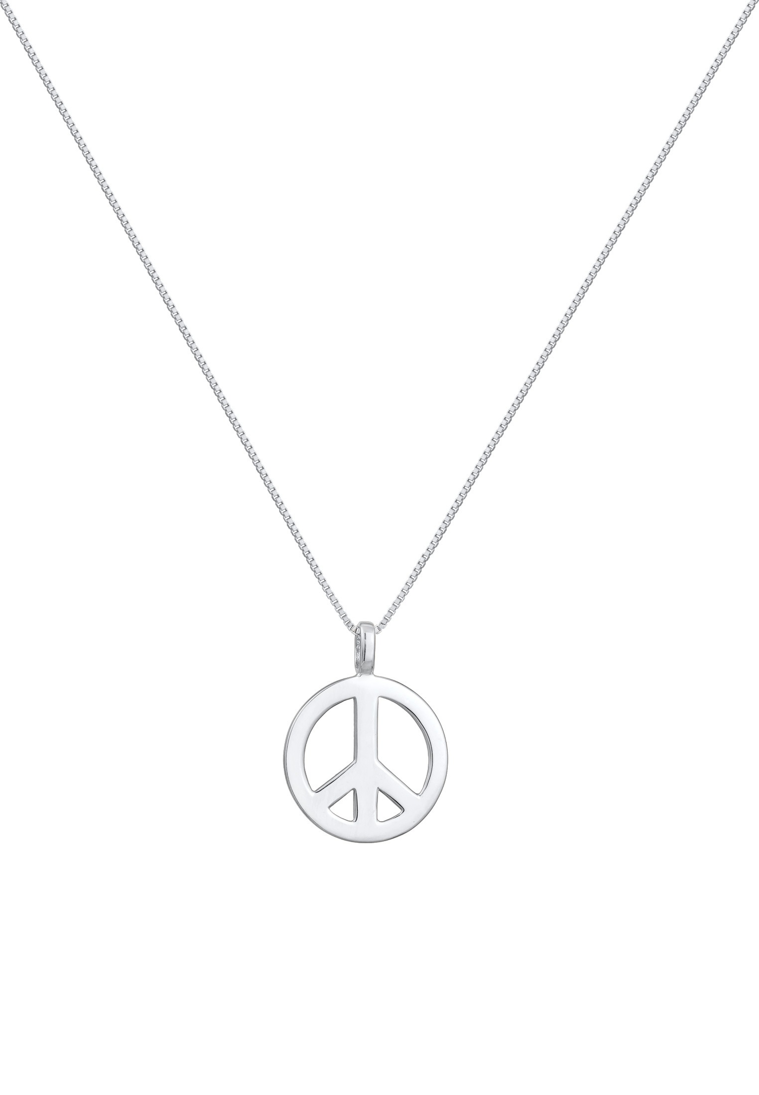 Kuzzoi Lange Kette »Herren Peace Frieden Massiv 925 Silber«
