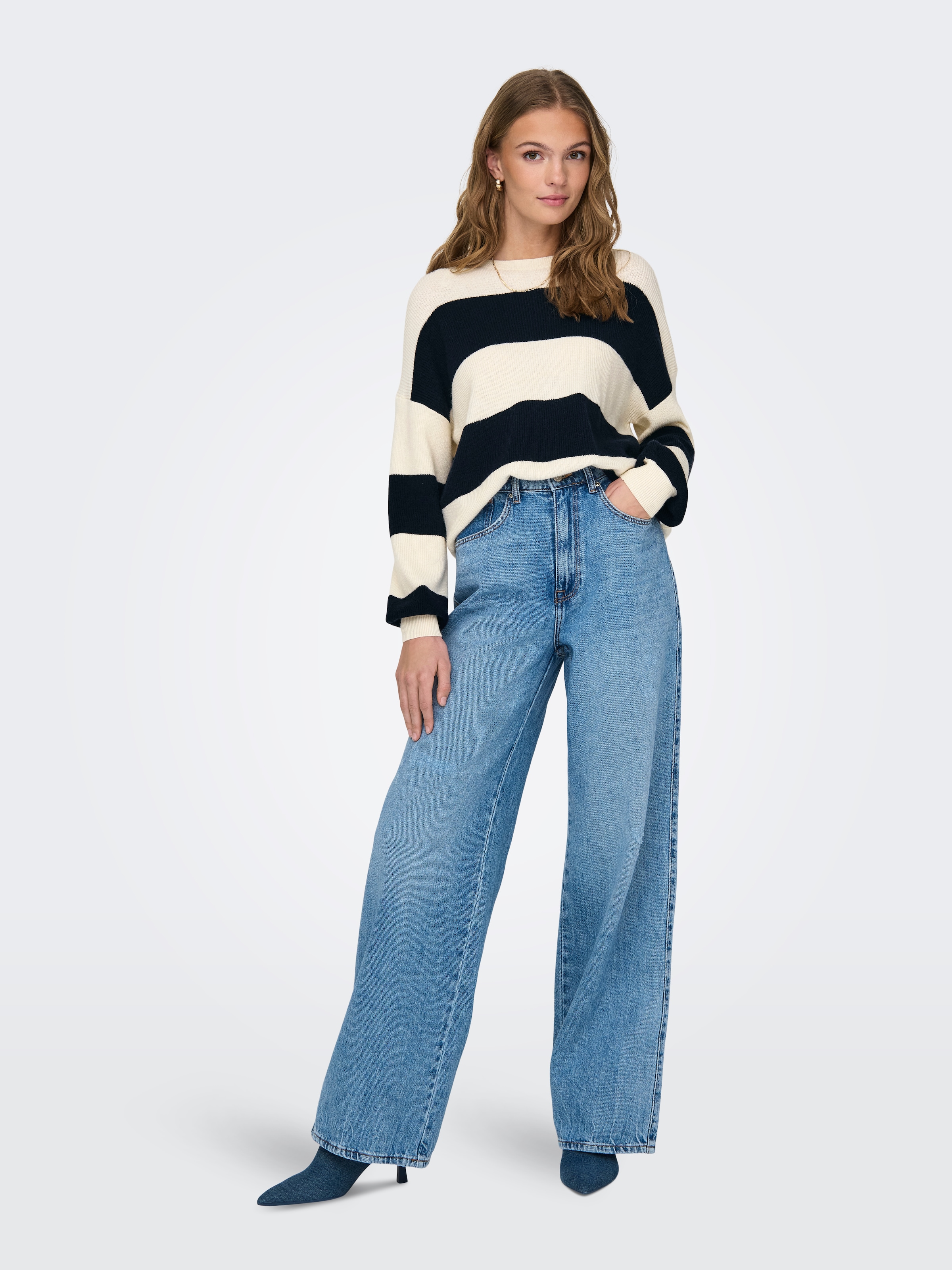 ONLY Strickpullover »ONLATIA L/S STRIPE PULLOVER KNT NOOS« mit Colorblock Design