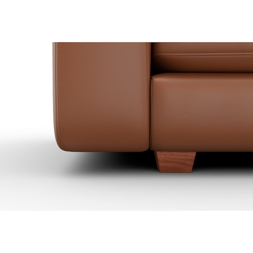 machalke® 2,5-Sitzer »valentino«, mit breiten Armlehnen, Füße Walnuss, Breite 191 cm
