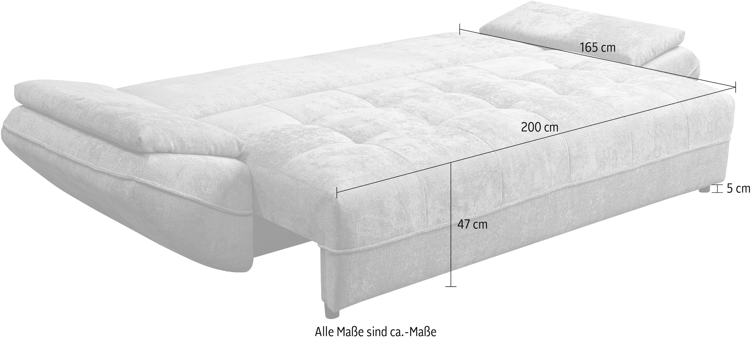 exxpo - sofa fashion Big-Sofa »Elma Mega Schlafsofa, Breite 280, bequem und komfortabel« inkl. Bettfunktion und Bettkasten,toller Sitzkomfort, Steppung im Sitz