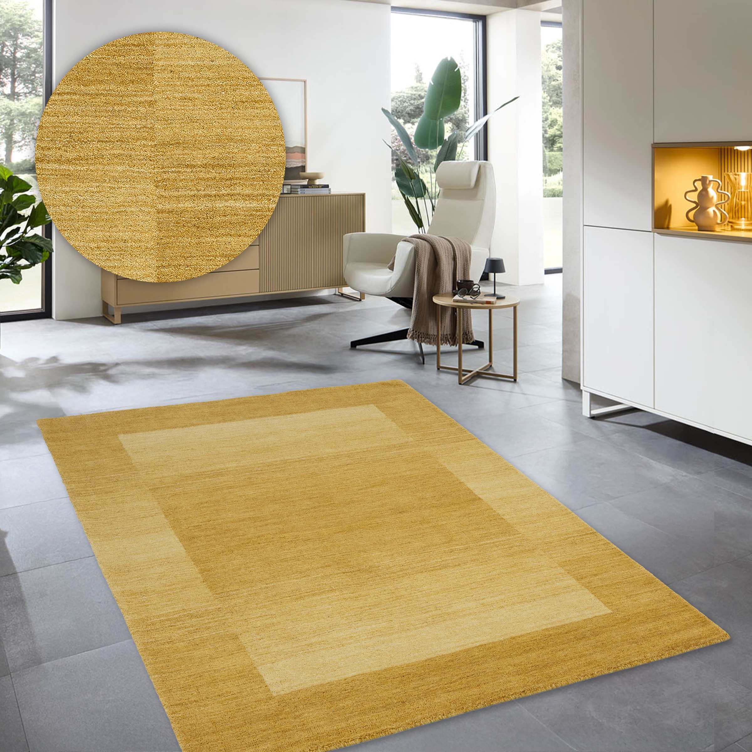 THEKO Wollteppich »Gabbeh Super, Handweb, Teppich, Bordüre, reine Wolle,« r günstig online kaufen