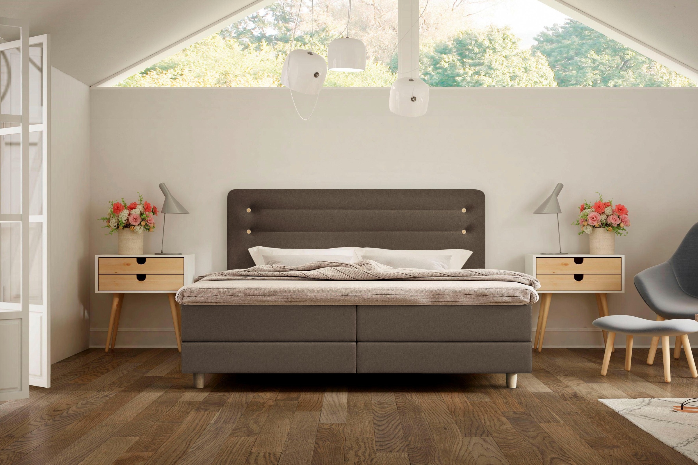 Bild von Schlaraffia Boxspringbett »Fidelio«, inkl GELTEX® Next Topper, Holzfuß in Eiche