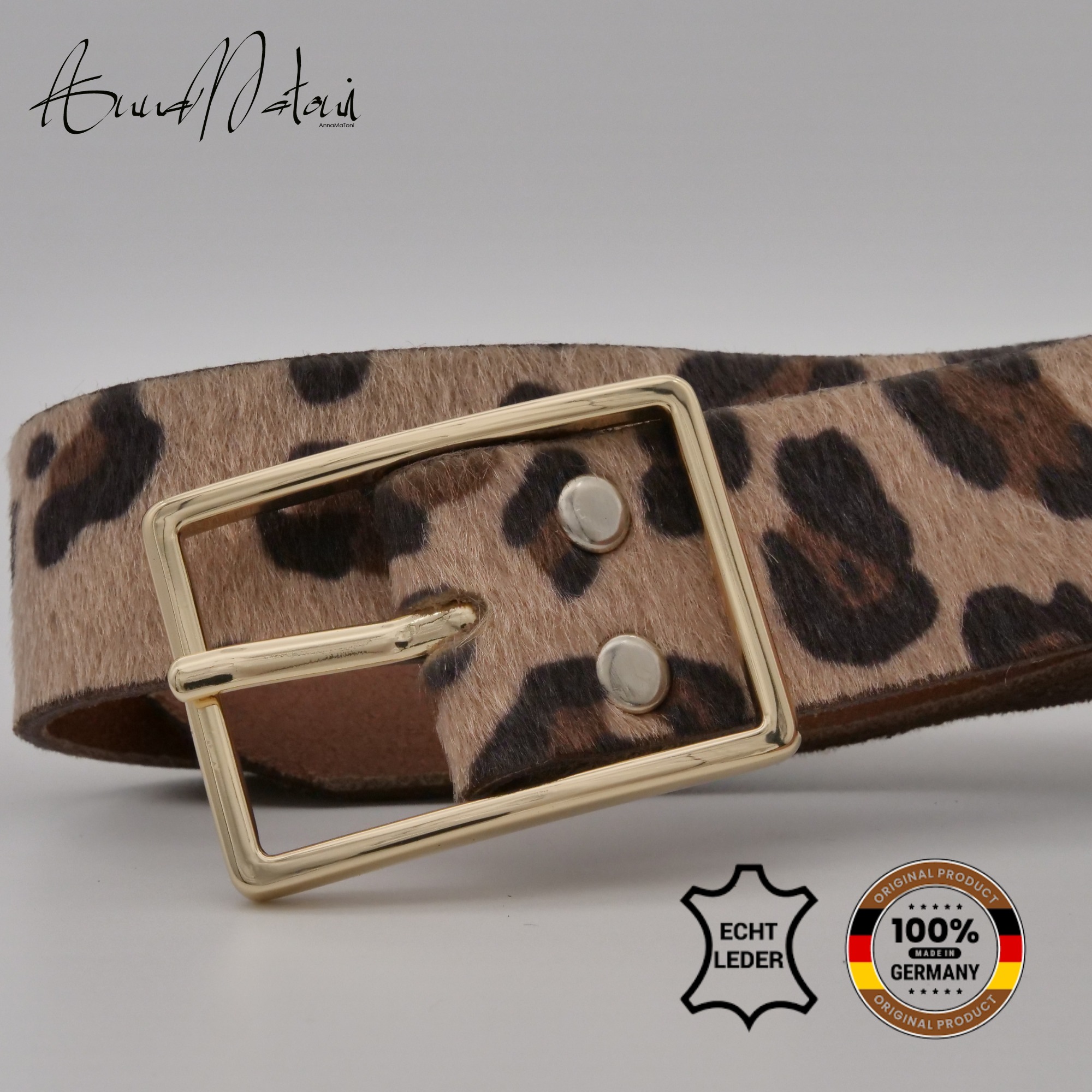 AnnaMatoni Ledergürtel »AnnaMatoni Damen Ledergürtel in hochwertigem Kunstfell in Leo«