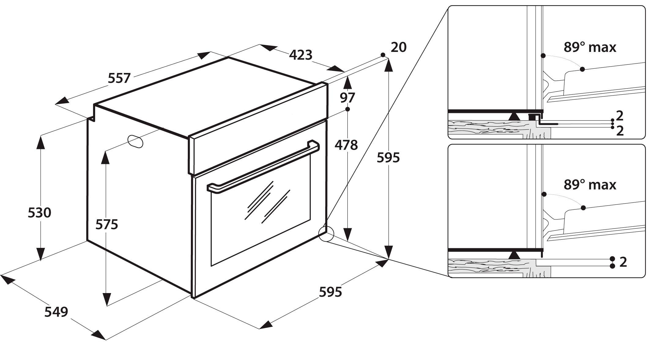 Privileg Backofen-Set »BAKO Turn&Cook 400«, PBWR6 OP8V2 IN, mit 2-fach-Teleskopauszug, Pyrolyse-Selbstreinigung, mit Restwärmeanzeige