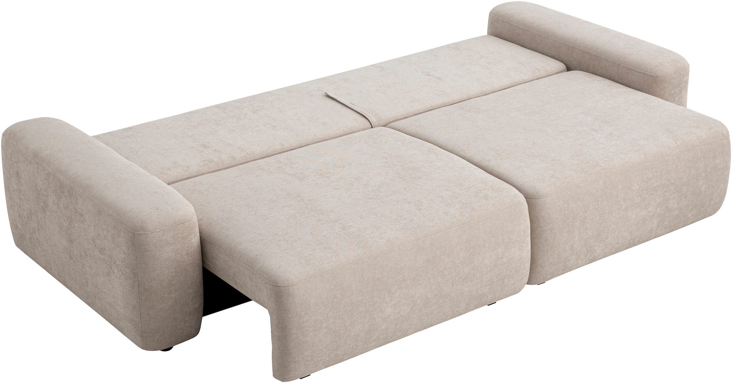 INOSIGN 3-Sitzer »TORGE (257cm), Sofa,Schlafsofa in Cord, Samtvelours, Struktur fein«, rundes Design, Schlaffunktion u. Bettkasten, Liegefläche: 135/200 cm