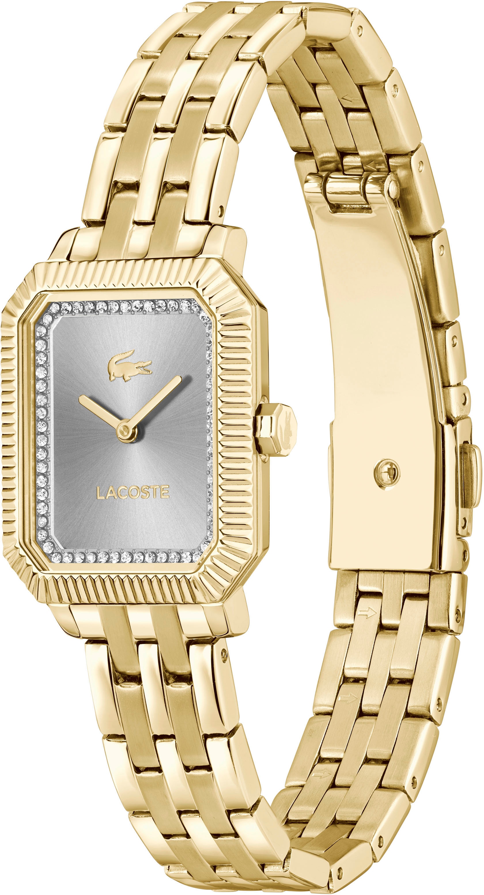 Lacoste Quarzuhr »LACOSTE PARISIENNE«, Armbanduhr, Damenuhr, Edelstahlarmband, analog