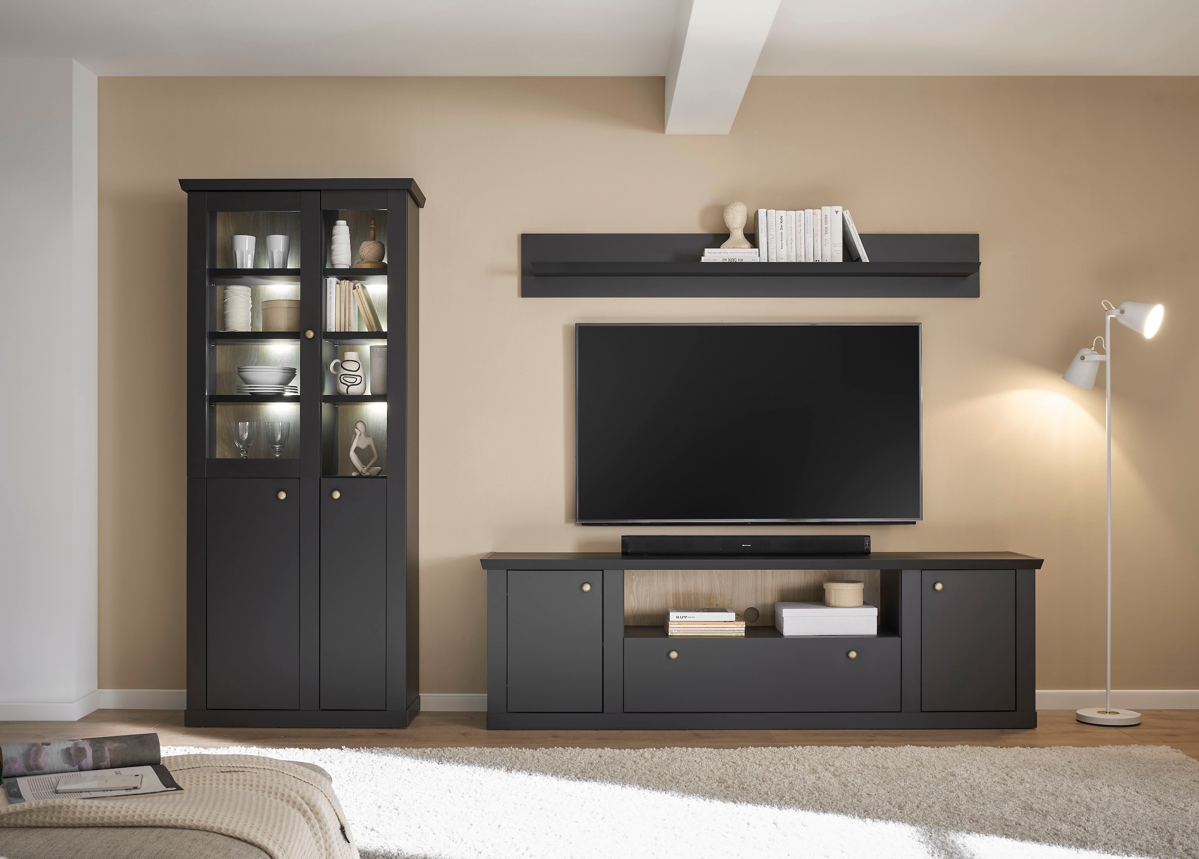 Home affaire Wandboard »Lincoln, Wandregal im Landhausstil, Wandhalter mit Ablagefläche« edles Design, in zwei Größen verfügbar, vielseitig einsetzbar